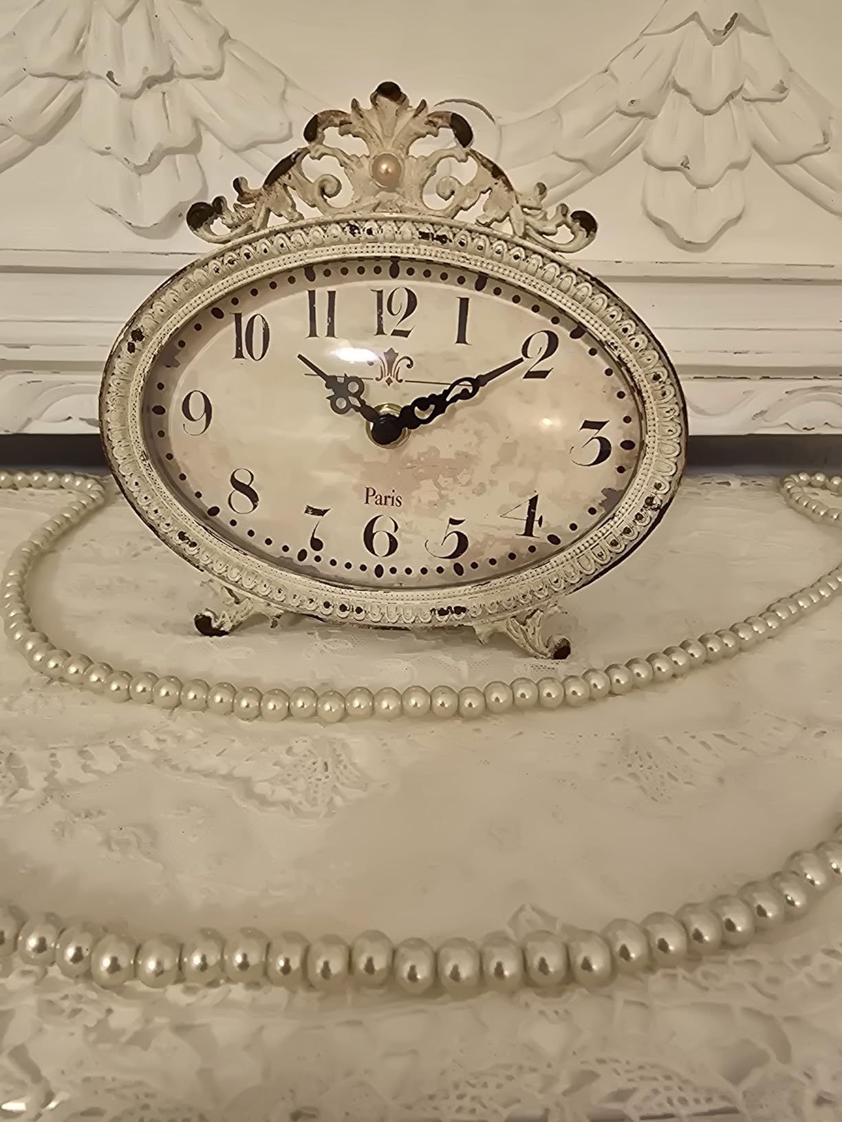Creative Co-Op Decorative Antiqued Pewter Mantel Clock, Gold customer photo 1