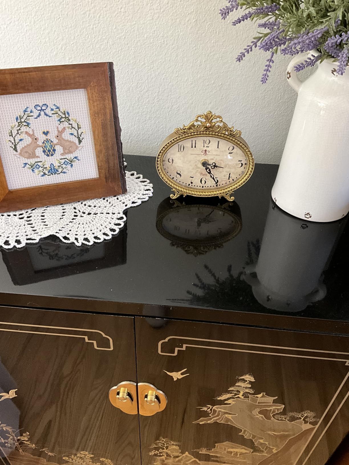 Creative Co-Op Decorative Antiqued Pewter Mantel Clock, Gold customer photo 2