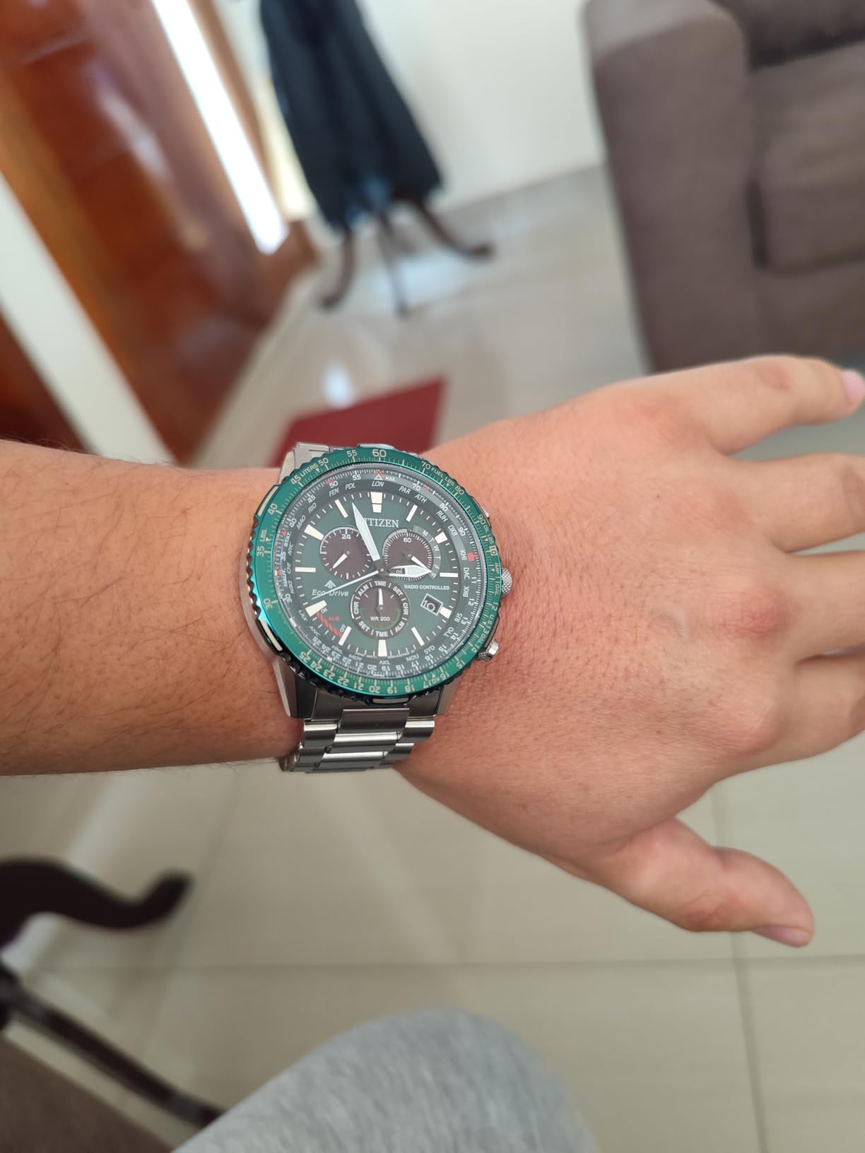 Citizen Eco-Drive Pilot Chronograph Watch with Atomic Timekeeping, 12/24HR, Power Reserve, Luminous Hands/Markers, Sapphire Crystal customer photo 1