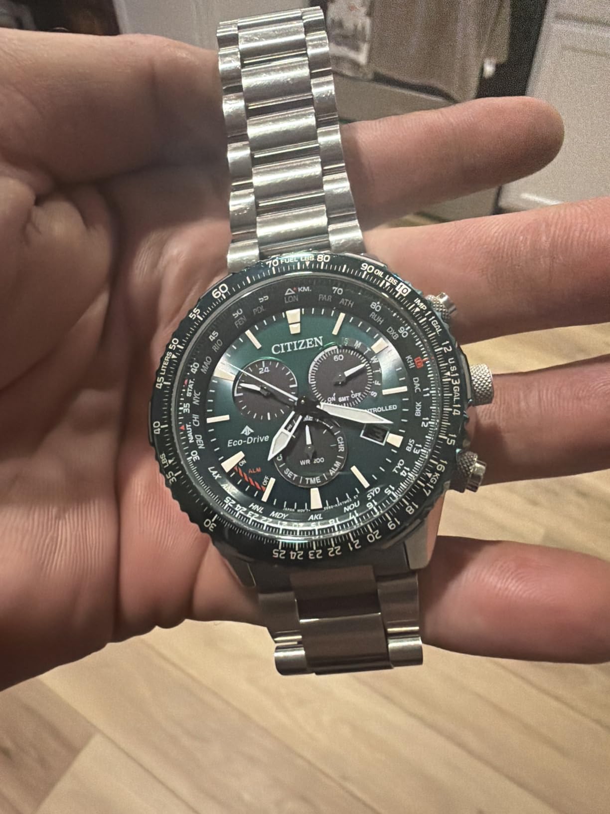 Citizen Eco-Drive Pilot Chronograph Watch with Atomic Timekeeping, 12/24HR, Power Reserve, Luminous Hands/Markers, Sapphire Crystal customer photo 2