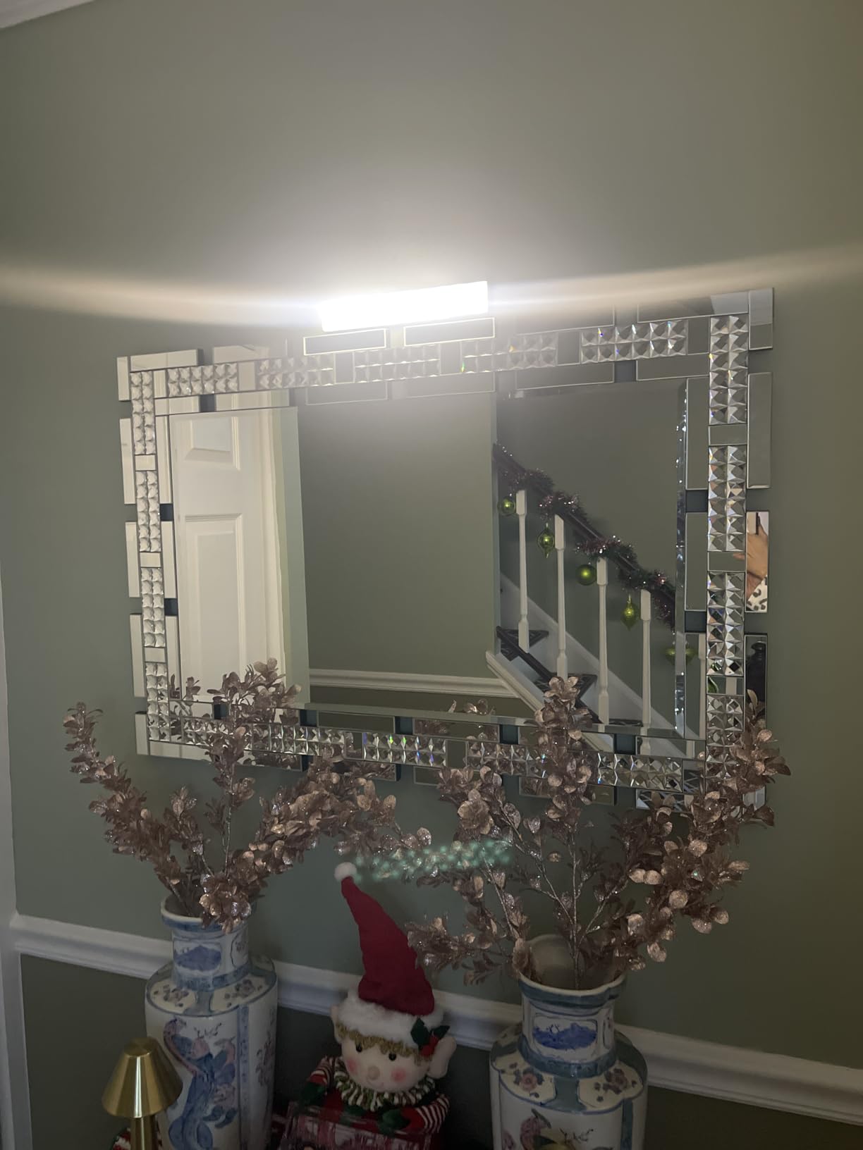 Chende Crystal Decorative Wall Mirror for Living Room, 36 X 24 Inches Large Mirror for Wall Decor with Beveled Edge, Rectangle Elegant Wall Decor for Living Room, Dining Room, Entryway customer photo 1