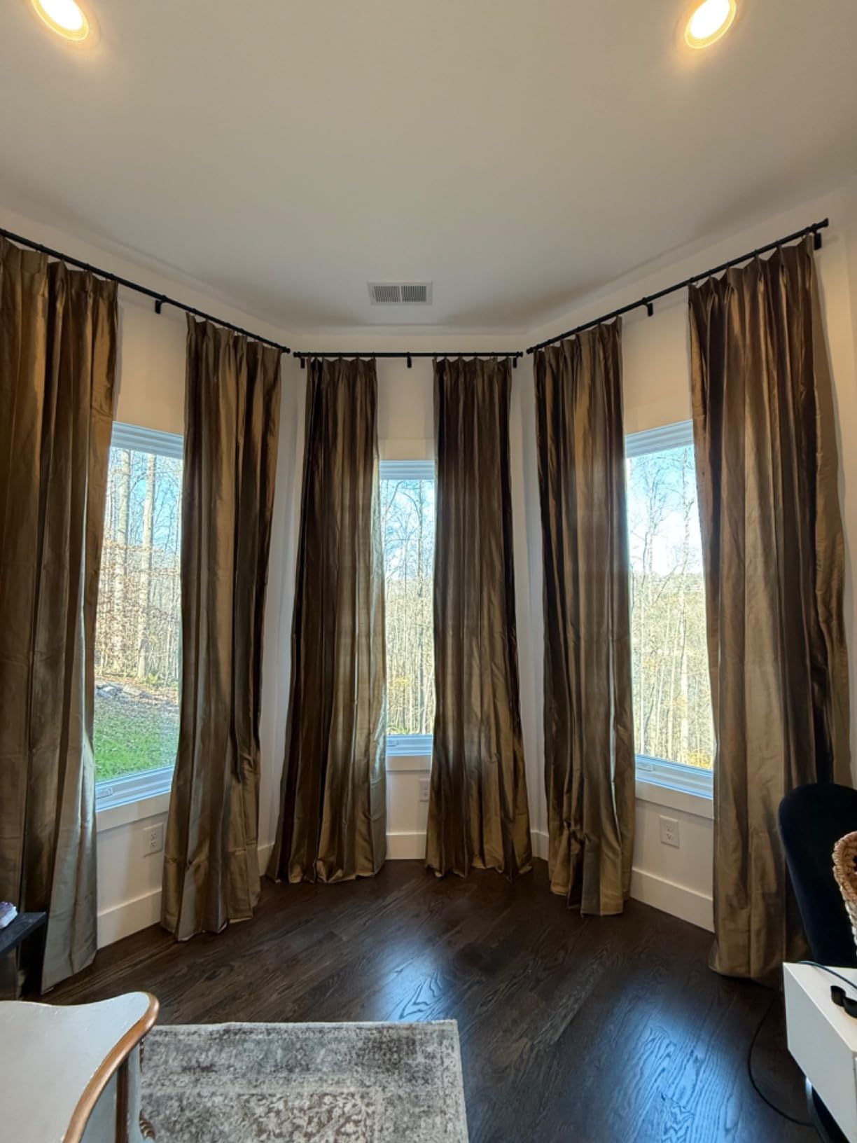 TWOPAGES Chestnut 100% Dupioni Silk Curtain Drape for Living Room Pinch Pleated Lightweight Window Curtains Drapery for Bedroom, 26W x 108L, 1 Panel customer photo 1