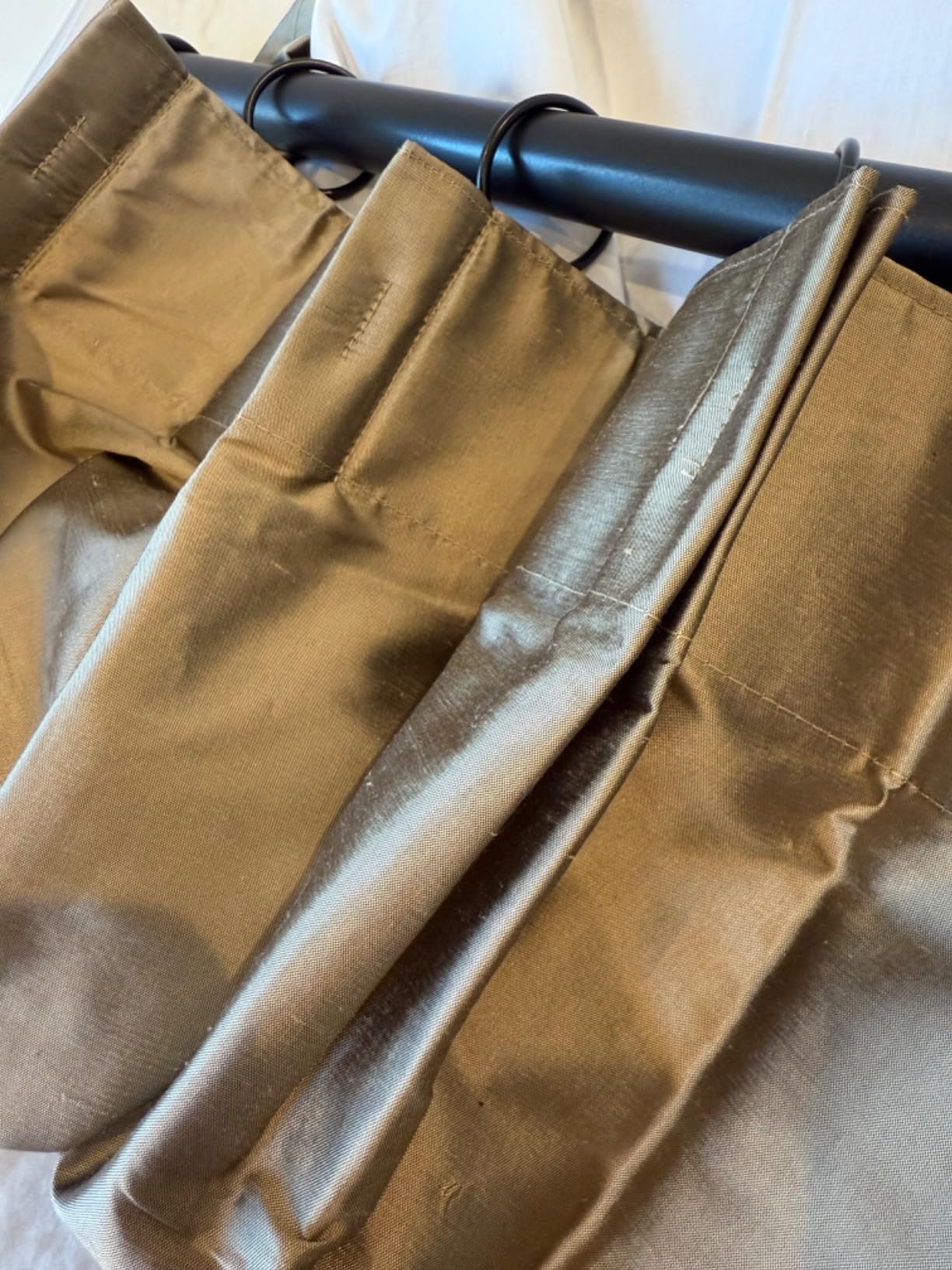 TWOPAGES Chestnut 100% Dupioni Silk Curtain Drape for Living Room Pinch Pleated Lightweight Window Curtains Drapery for Bedroom, 26W x 108L, 1 Panel customer photo 2