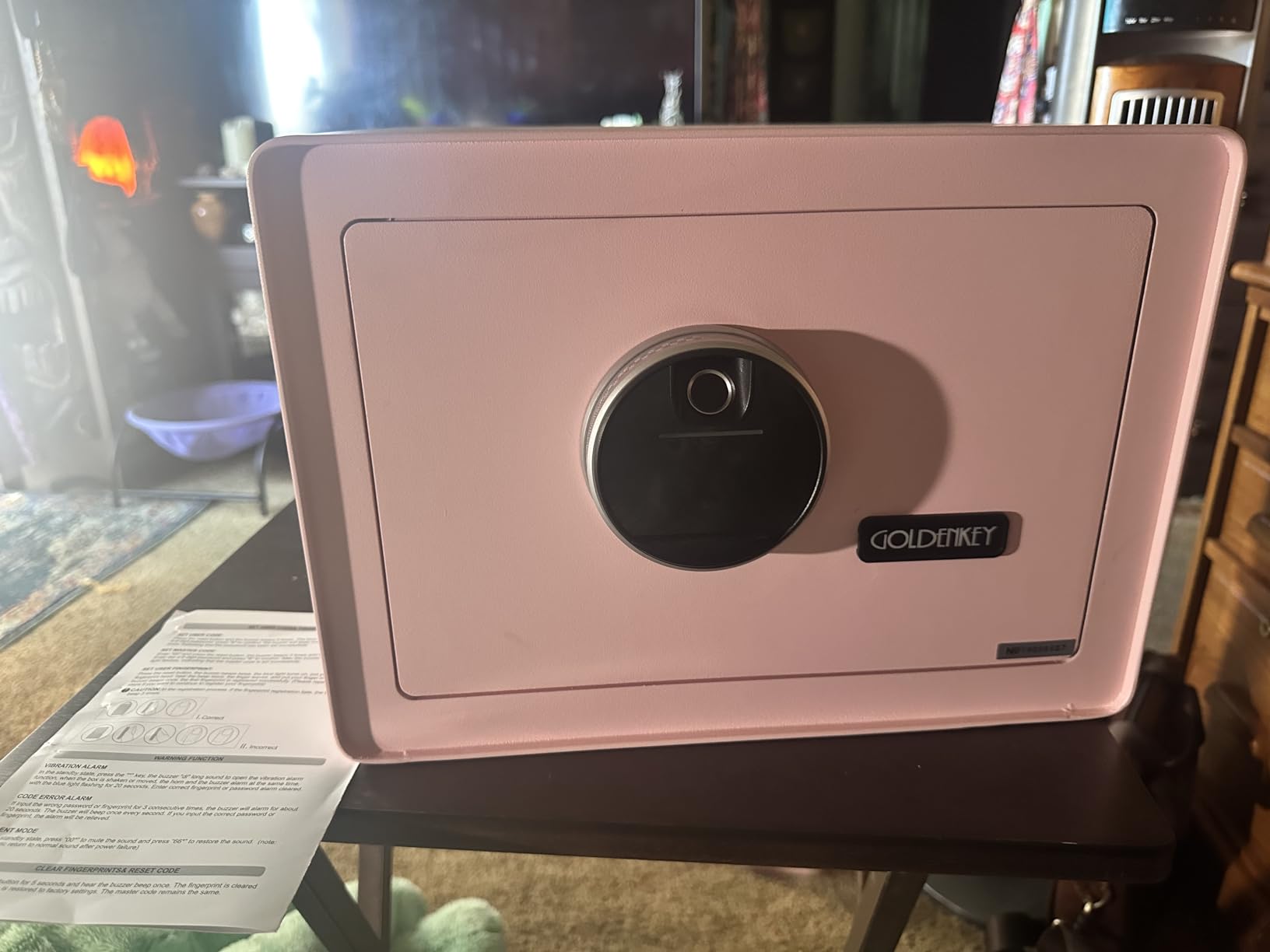 Goldenkey Luxury Jewelry Safe with Fingerprint&Keypad Lock, Document Safe Box with Soft Velvet Lining, Removable Shelf, High Security for Home Office, Hotel, 1.2 Cu.Ft. customer photo 2