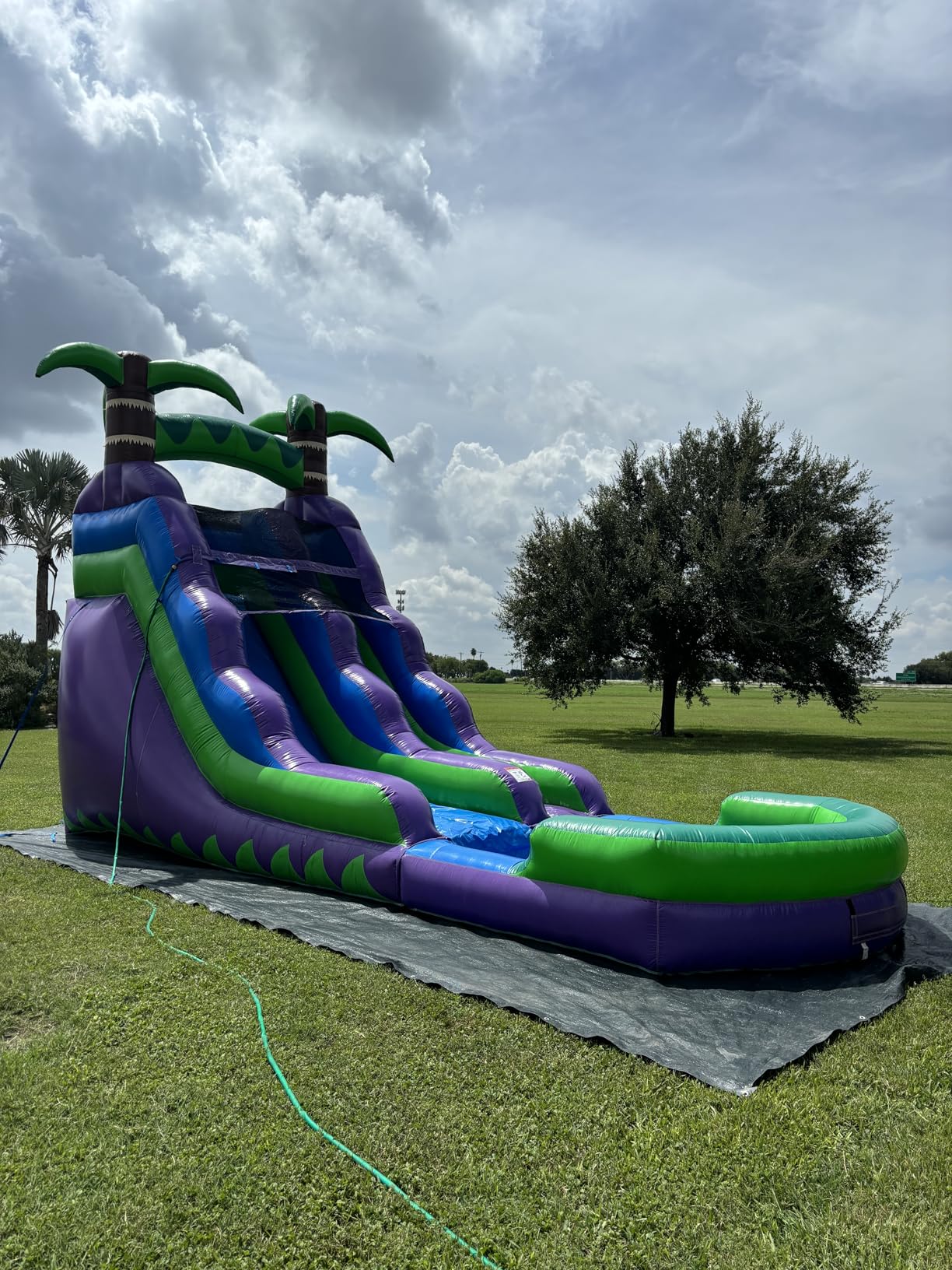 HeroKiddo 16ft Tall Tropical Inflatable Water Slide with Attachable Pool & Blower, 25ft Long Commercial Grade PVC, Heavy Duty Wet/Dry Slide for Kids & Adults, Indoor & Outdoor customer photo 1