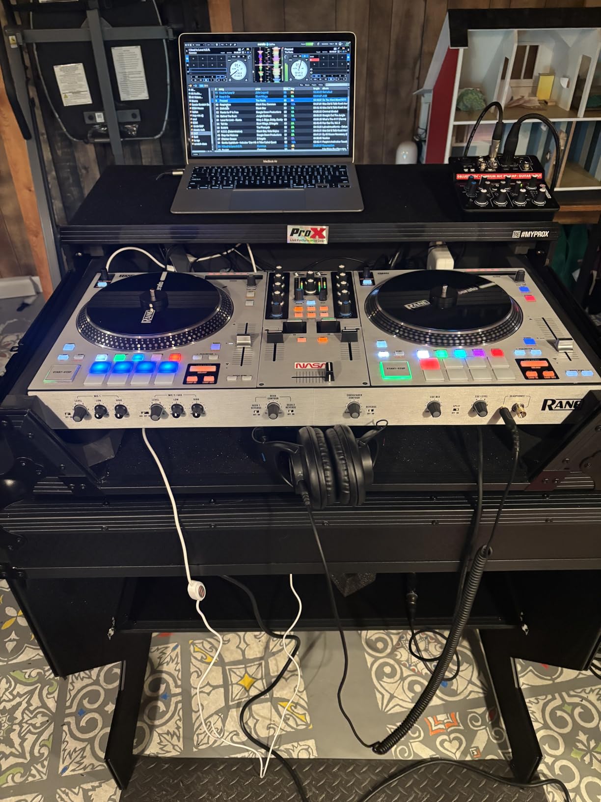 ProX Flight Case For RANE ONE DJ Controller with Sliding Laptop Shelf, 1U Rack, and Wheels - High-Density Protective Foam for Interior Support - Finish on Laminated 3/8