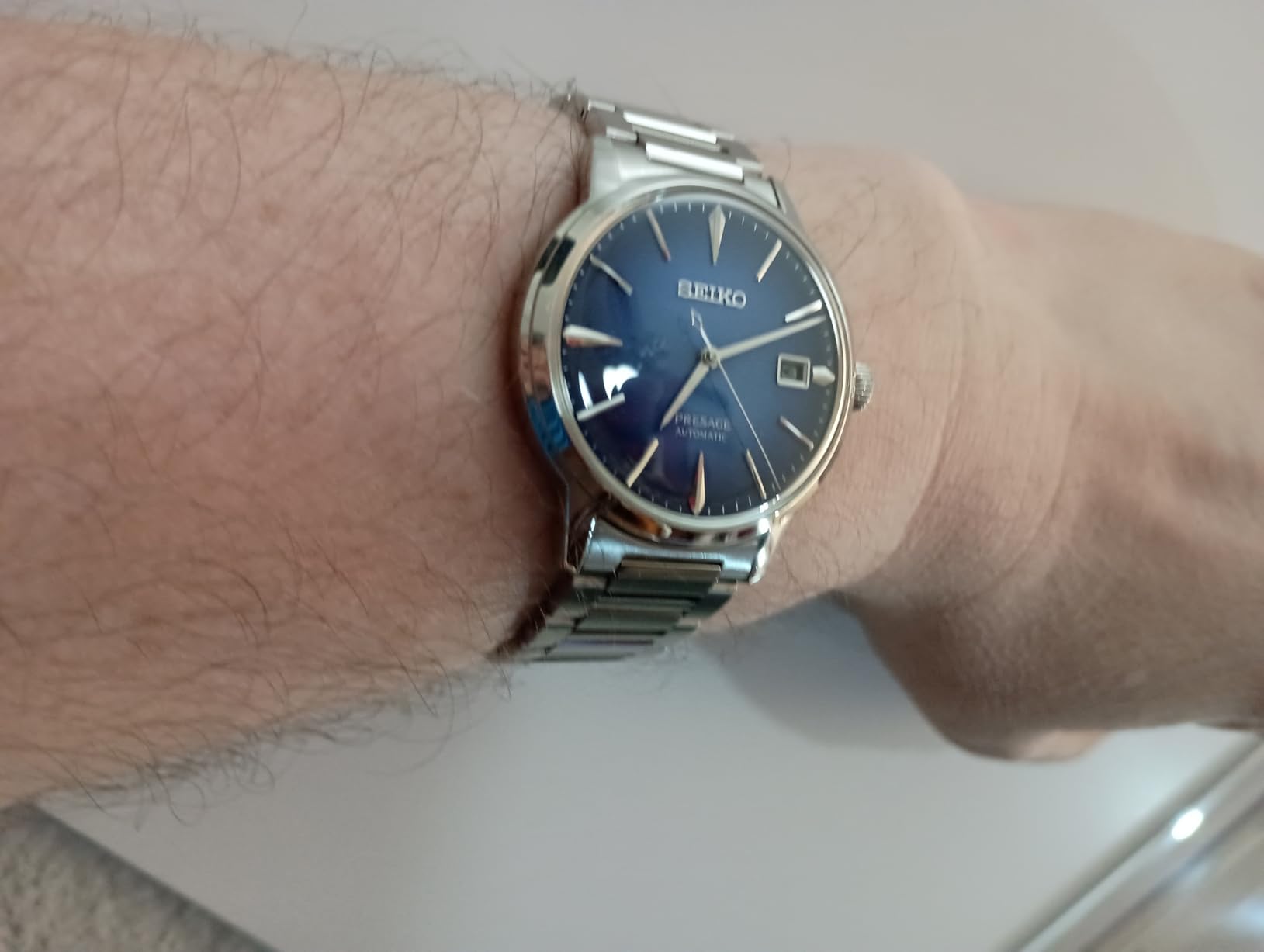 SRPJ13 Automatic Watch for Men - Presage Collection - Vivid Blue Dial with Date Calendar, Stainless Steel - Water-Resistant 50M customer photo 1