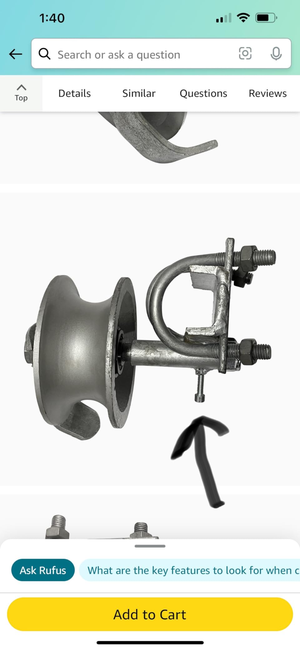 Single Rear Pipe Track Wheel for Chain Link Sliding Gates customer photo 1