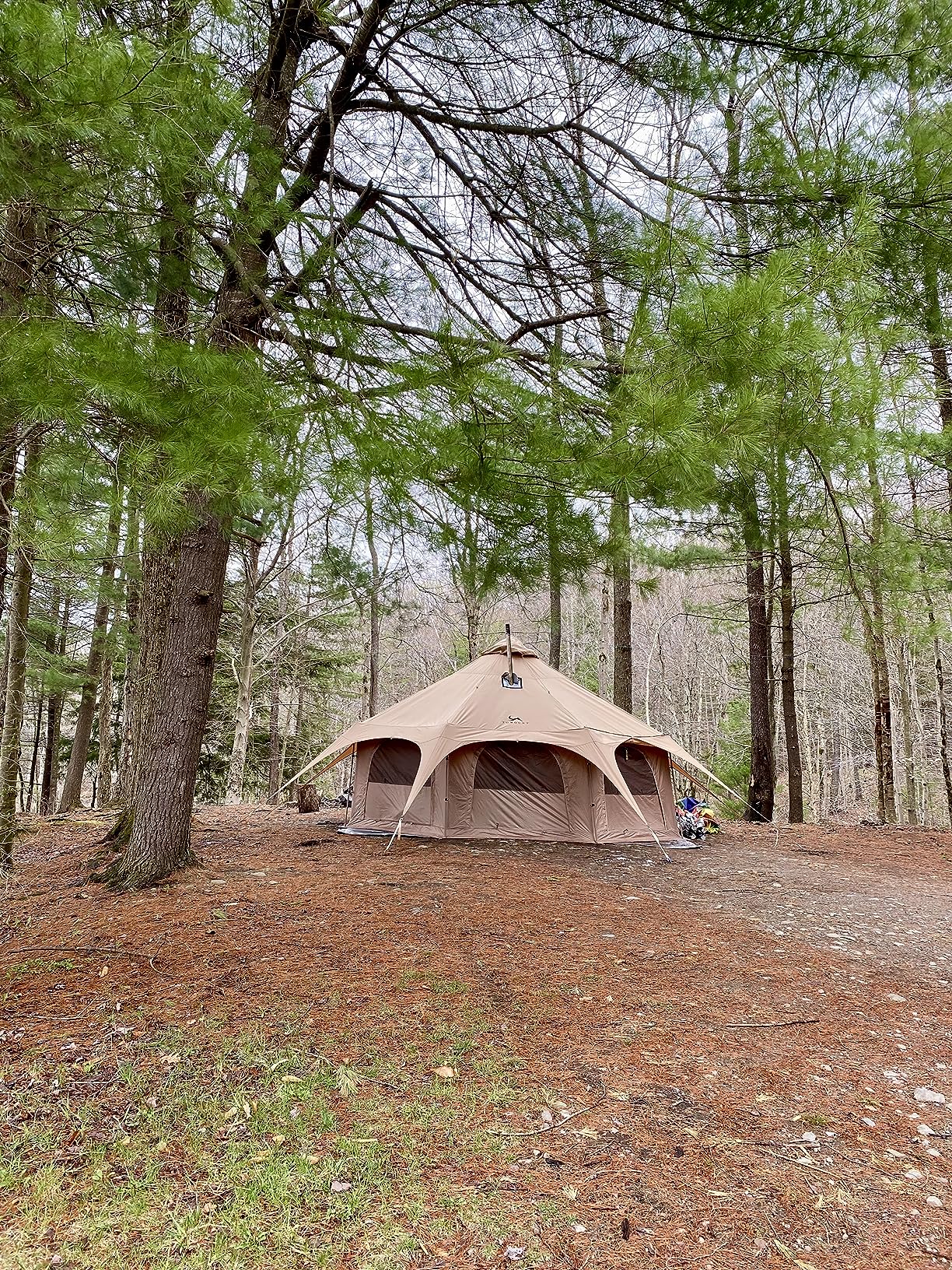 MC TOMOUNT Canvas Tent Bell Tent 16.4ft*9.2ft with Stove Jack for Glamping Family Camping Zipped Removable Floor customer photo 2