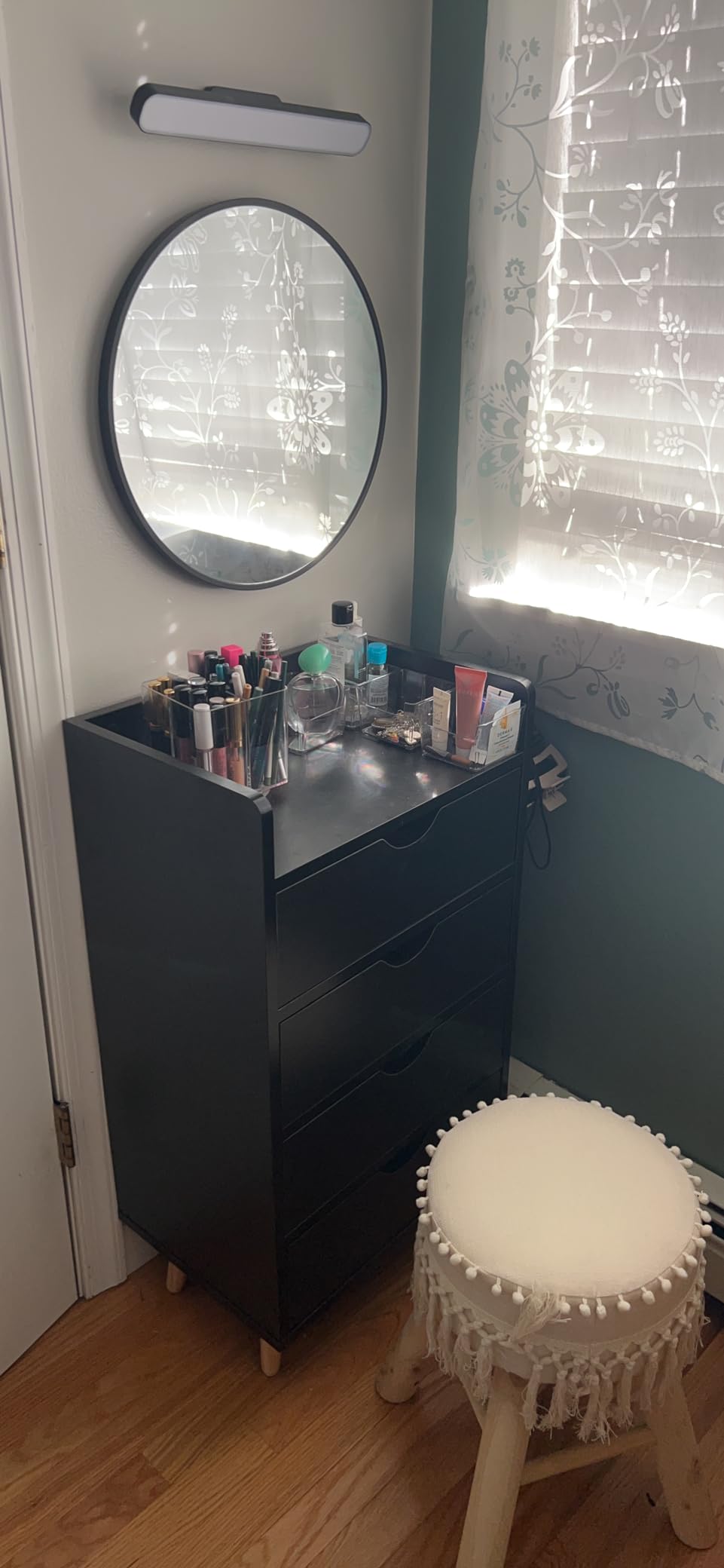 OmySalon 4-Layer Salon Storage Cabinet, Beauty Barber Salon Styling Station Organizer Equipment, Hair Stylist Station Set with 2 Hair Dryer Holders, 4 Drawers customer photo 2