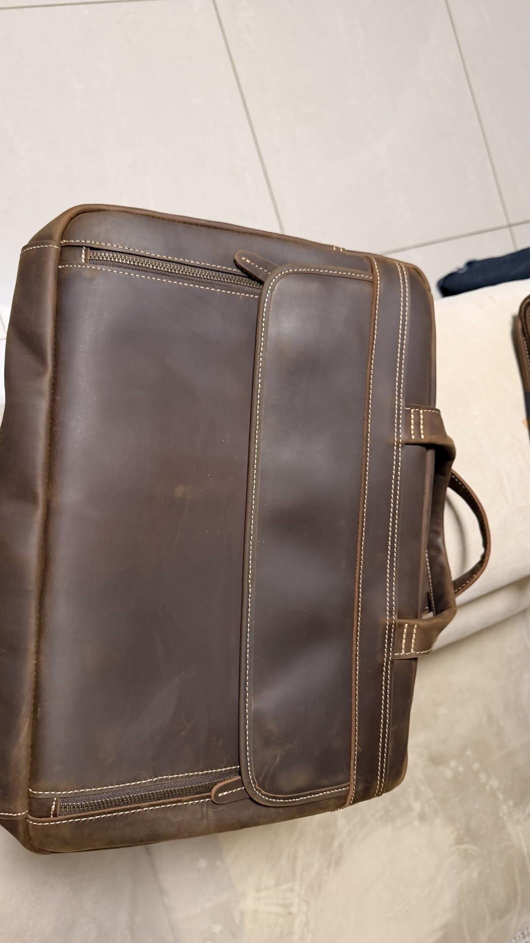 Masa Kawa Leather Briefcase for Men 15.6