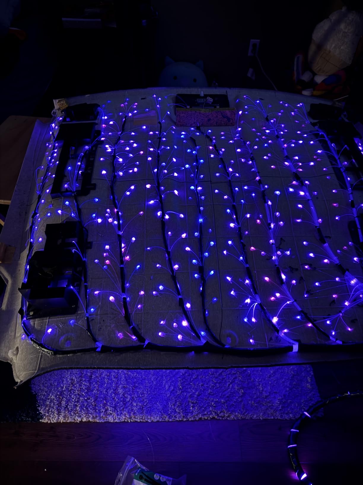 CHINLY Twinkle 650pcs 9.8ft 0.03in Starlight Headliner Fiber Optic Lights kit, Music Mode Bluetooth APP Control Remote, RGBW Star roof Lights for Star Headliner/Home Theater/Pool Ceiling customer photo 1