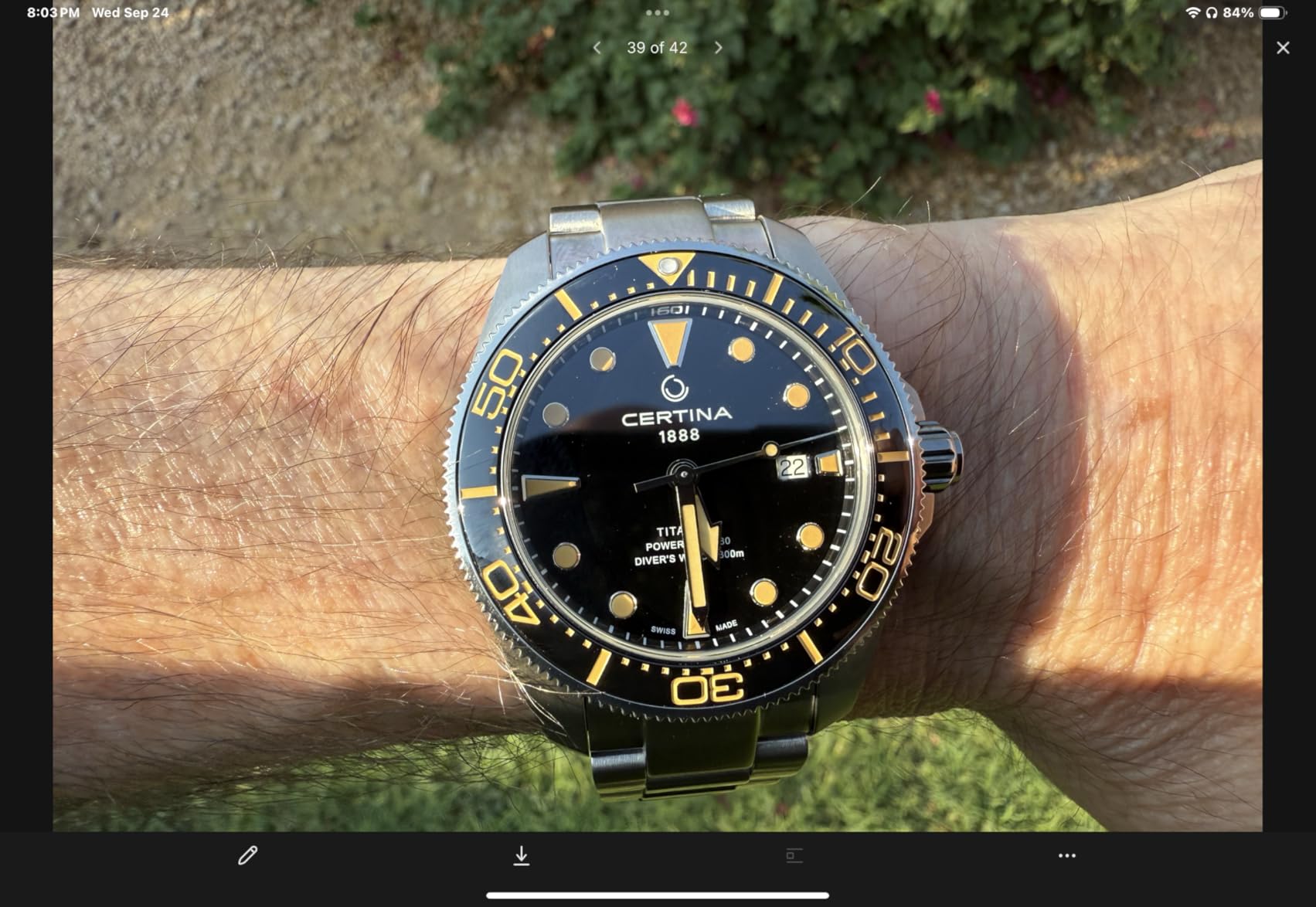 Certina Mens DS ACTION Diver 43mm Titanium Swiss Automatic Diving Watch (C0326074405100) customer photo 2