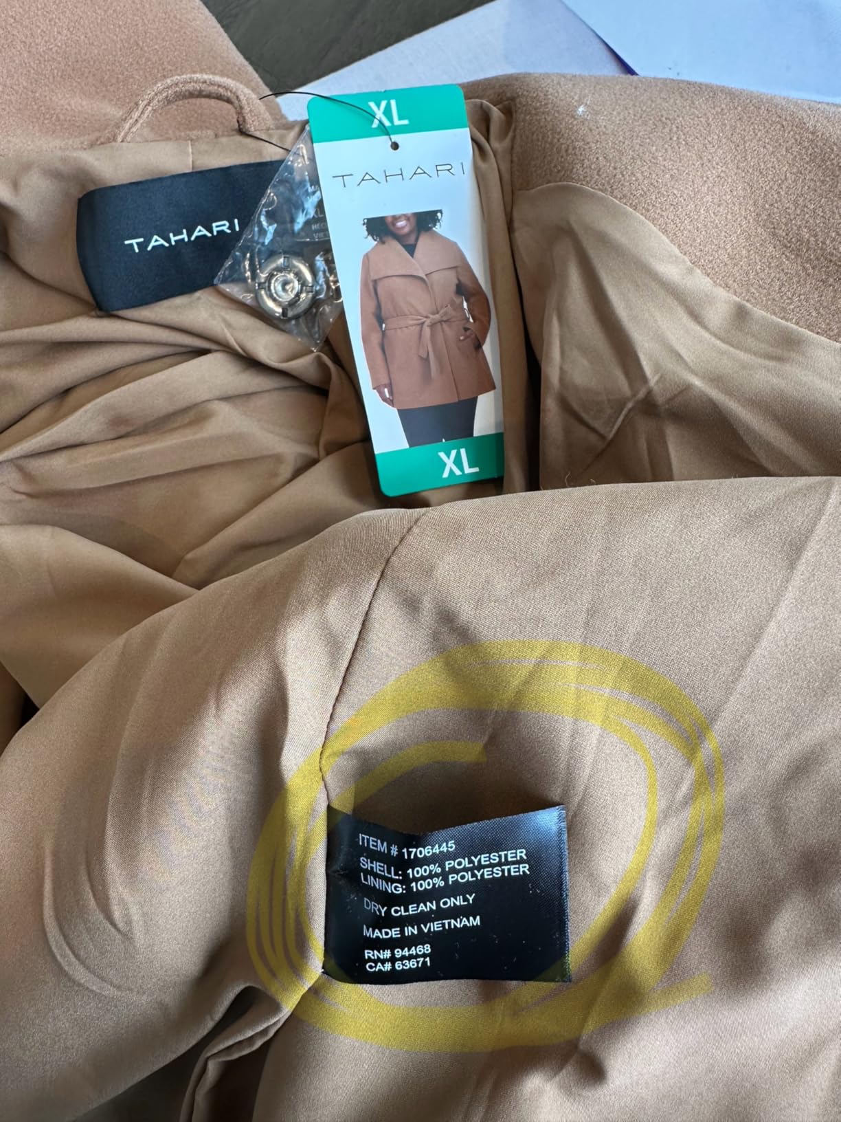 TAHARI Women's Double-Faced Luxury Soft Wool Blend Peacoat- Wrap Wool Coat with Removable Belt customer photo 2