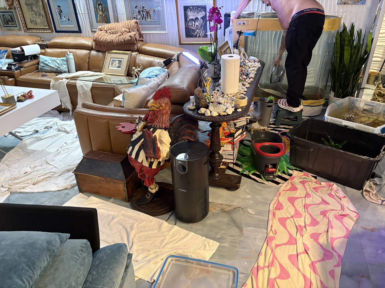 Black Fish Tank 124Gal LED Aquarium Kit Upright Fish Tank Large Glass Fishbowl Glsaa Bar for Patios Living Office Room and Kitchen customer photo 2