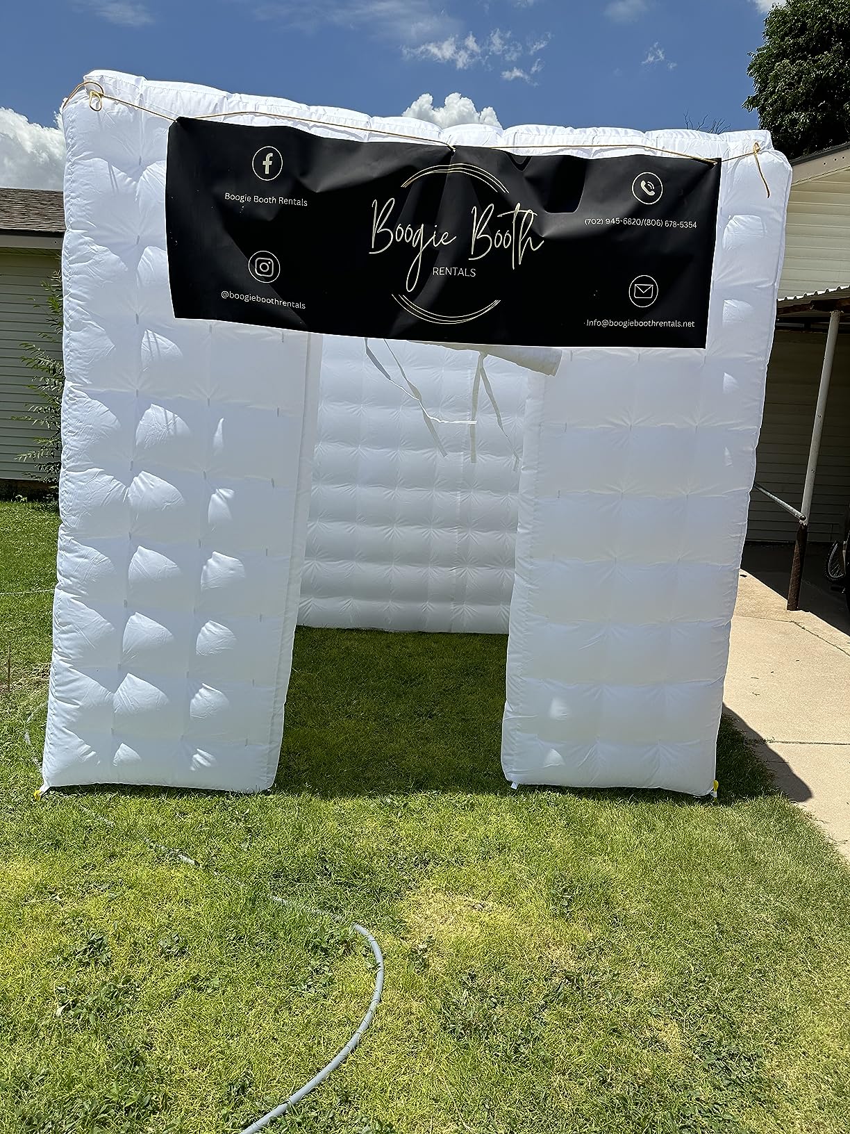 Inflatable Photo Booth Enclosure,(9.2X 9.2X 9.2Ft) with Led Light, Blower,for Advertising, Bars, Shopping Malls, Events, Trade Shows, Photo Booth Companies customer photo 2