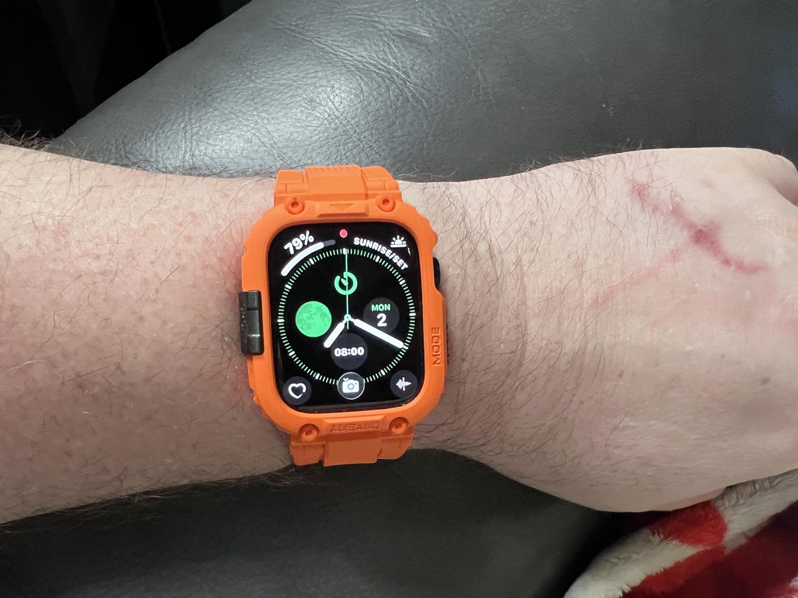 amBand M1 Sport Case Band for Apple Watch Ultra 3/2/1, Shockproof & Scratch Resistant Rugged Bumper with 9H Tempered Glass Screen Protector customer photo 1