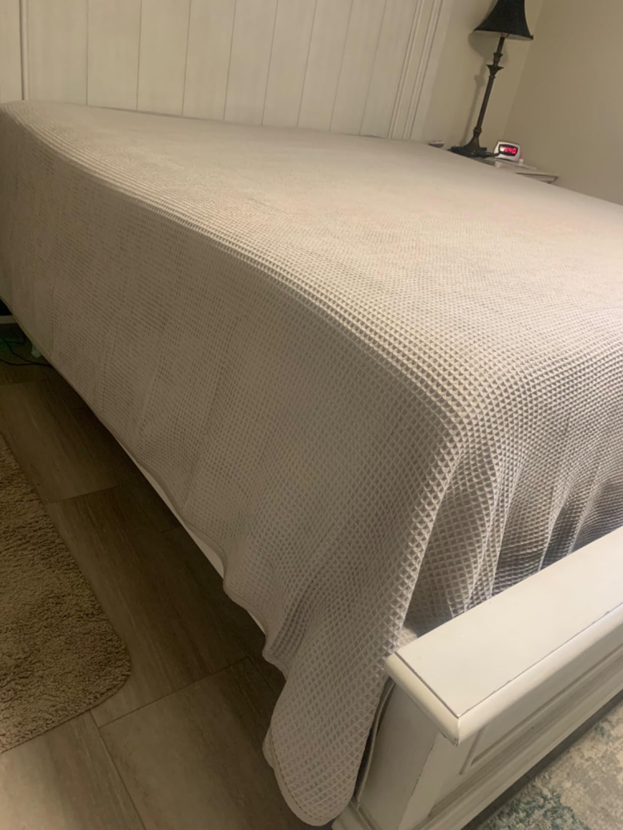 Waffle Bed Blanket - Full/Queen, Shore - Luxury 100% Organic Cotton - Soft, Lightweight and Breathable - Textured Waffle Weave Design customer photo 1