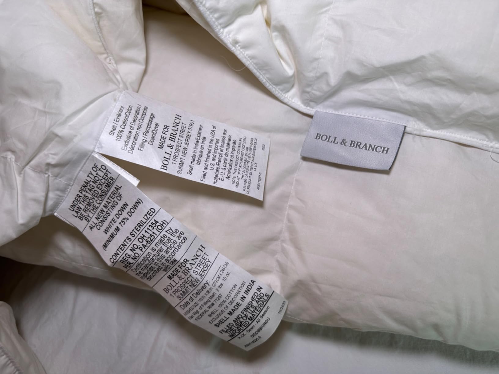 Boll & Branch Down Duvet Insert - King/Cal King, Midweight - Luxury Shell - Cruelty-Free U.S. Down Bedding - Bafflebox, Maintains Loft customer photo 1