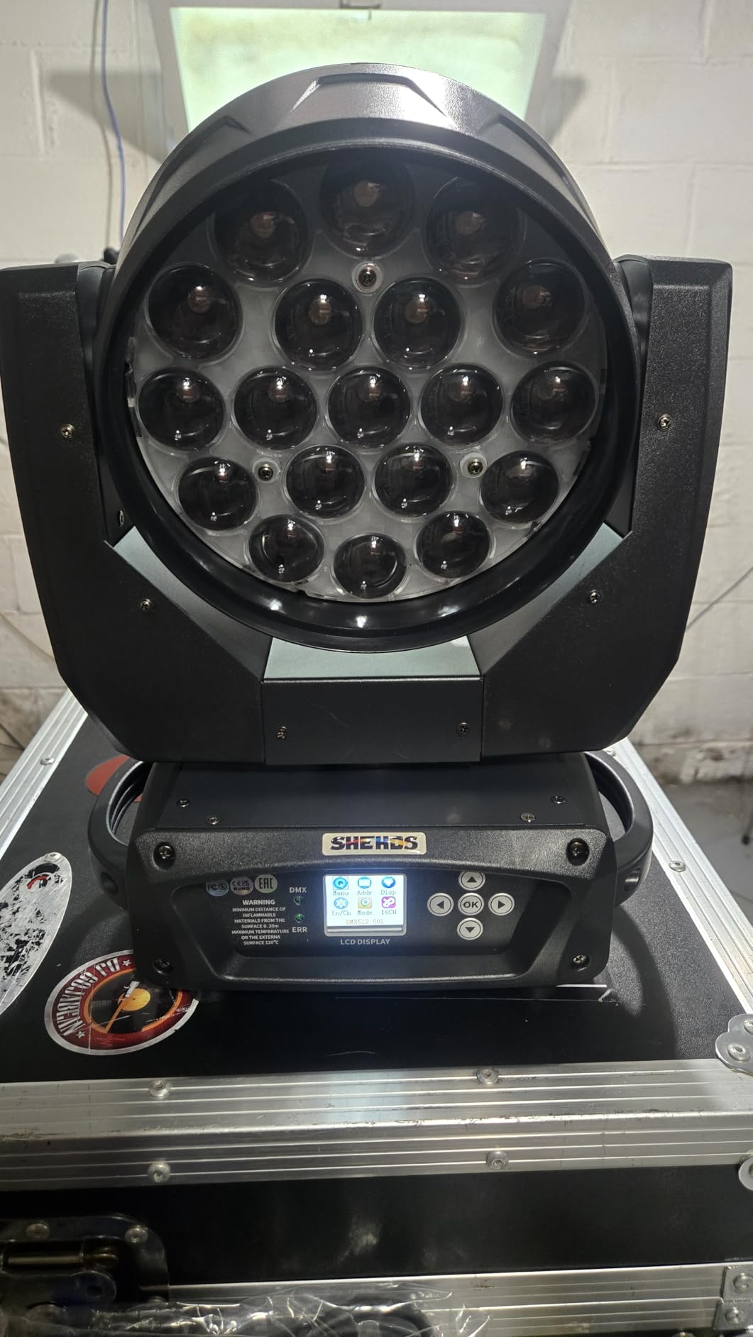 SHEHDS Moving Head Light LED 19x15W RGBW 4in1 B/Wash/Zoom Effect Stage Lights Professional DMX512 & Sound Activated Control DJ Lights for Party Wedding Disco and Nightclub - 1 Pack customer photo 2