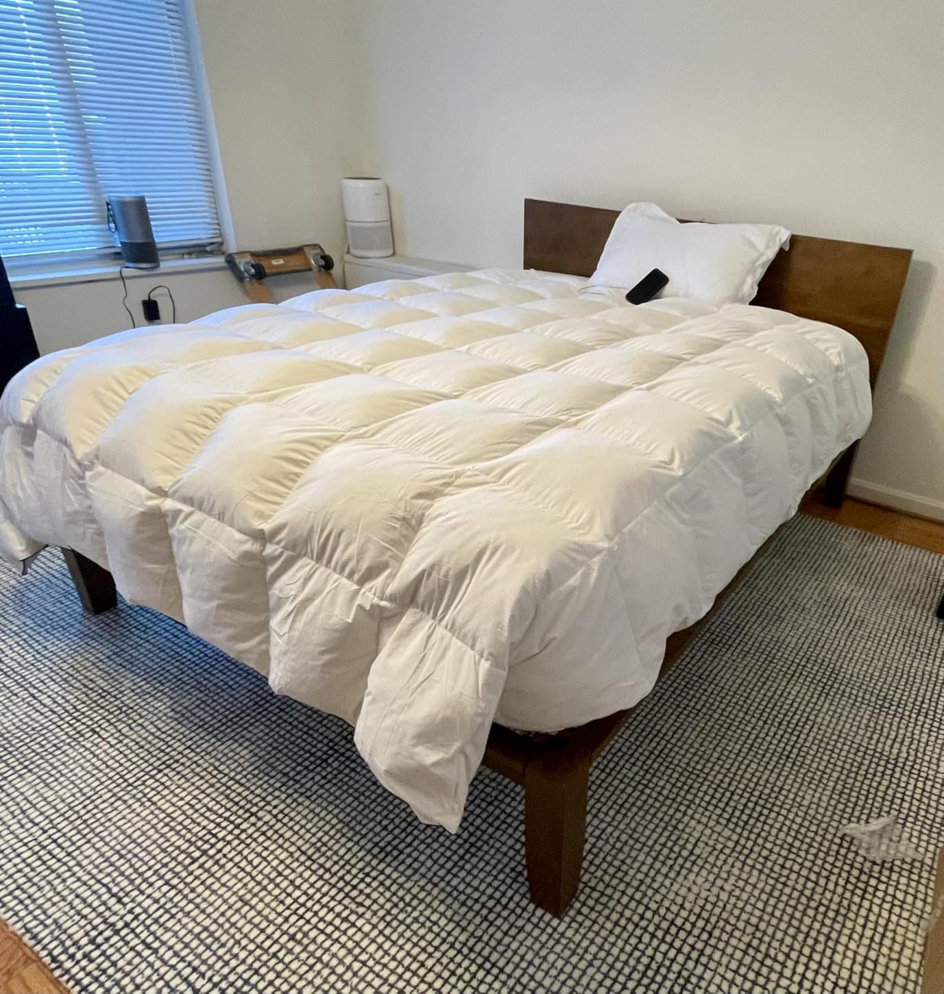 Hand-Tufted 100% Wool Pile Area Rug - Geometric Textured Grid Check Pattern - Thick and Durable Floor Carpet for Bedroom, Living Room, Kids Room, and Dining Area customer photo 1