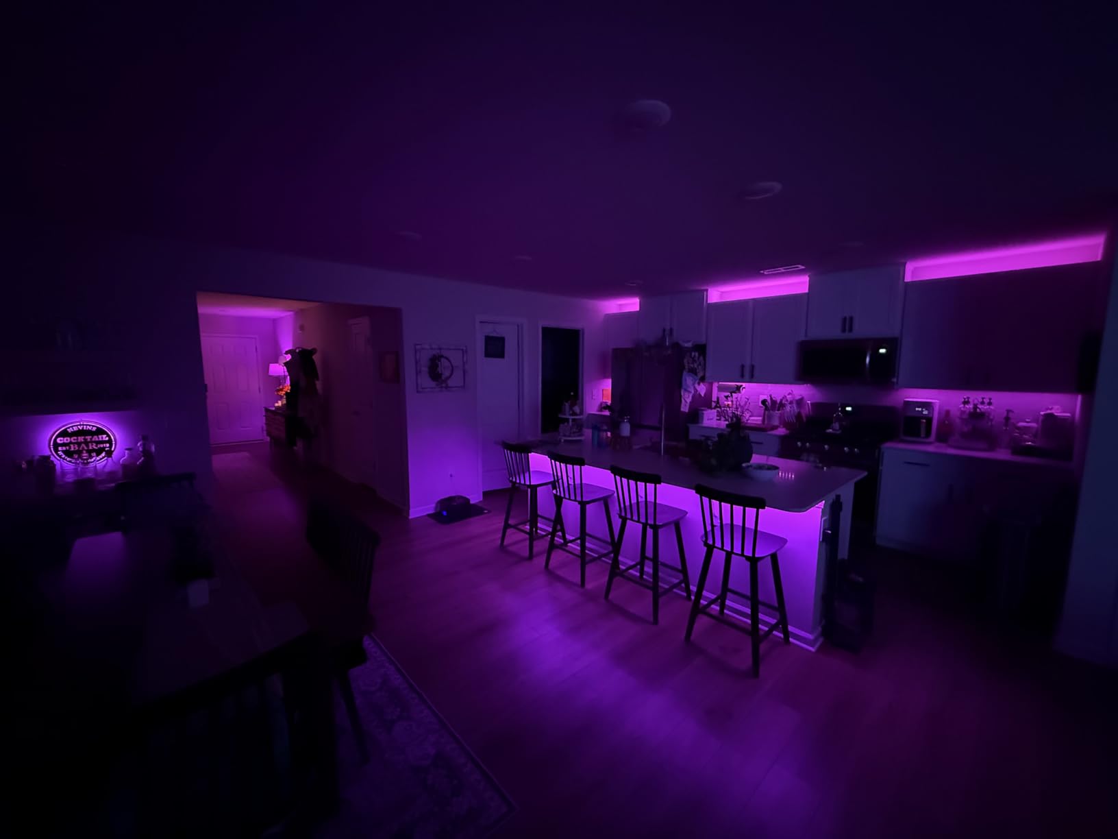 maylit 8 PCS 3.3FT Smart RGB Under Cabinet Lights Kit, Work with Alexa and Google Assistant, App and Remote Control, Music Sync Color Changing, Timer, Dimmable customer photo 2