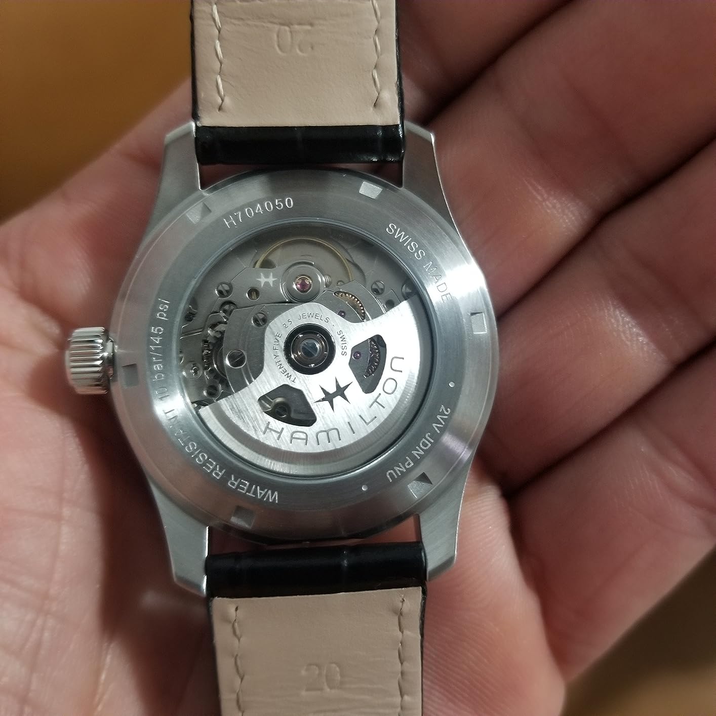 Hamilton Khaki Field Murph Automatic Men's Watch, 38mm Stainless Steel Case, Swiss Made, Black Dial Analog Wrist Watch for Men, 100m Waterproof, Sapphire Crystal, 3-Hand Movement, Cow Leather Strap customer photo 1