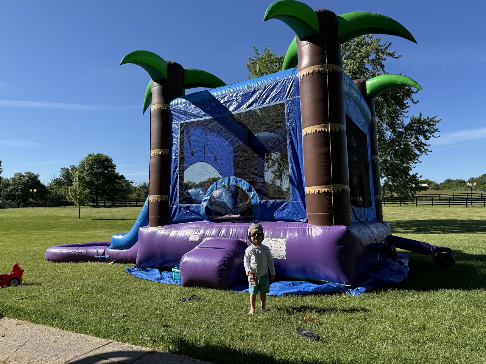 HeroKiddo Enchanted Forest Inflatable Bounce House Water Slide Combo with Splash Pool and Blower, Commercial Combo with Basketball Hoop for Kids and Adults, Wet or Dry Use, Indoor & Outdoor customer photo 2