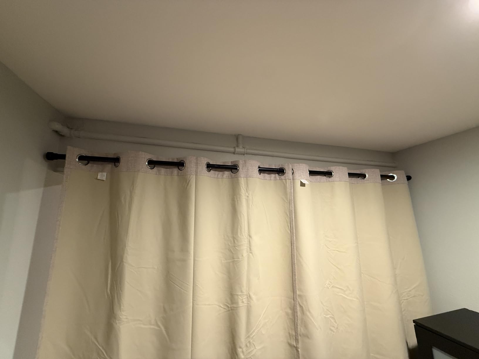 MIULEE 100% Blackout Linen Textured Curtains for Bedroom Solid Thermal Insulated Cream Grommet Room Darkening Curtains & Drapes Luxury Decor for Living Room Nursery 52 x 84 Inch (2 Panels) customer photo 1