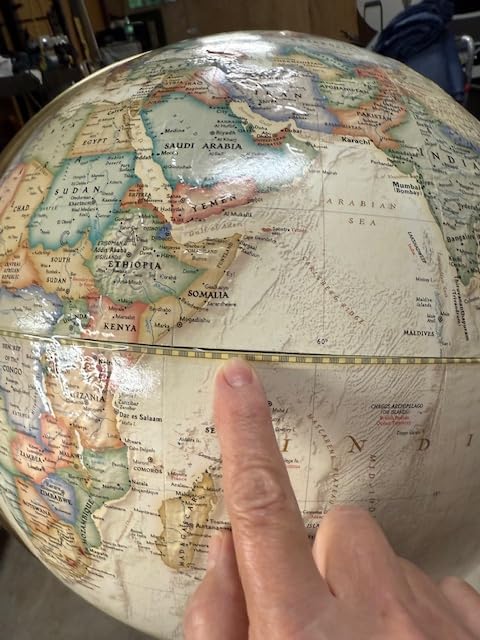 Replogle World Globe with Stand 16 Inch Floor Globe - Antique, Raised Relief Globes Made In USA customer photo 2