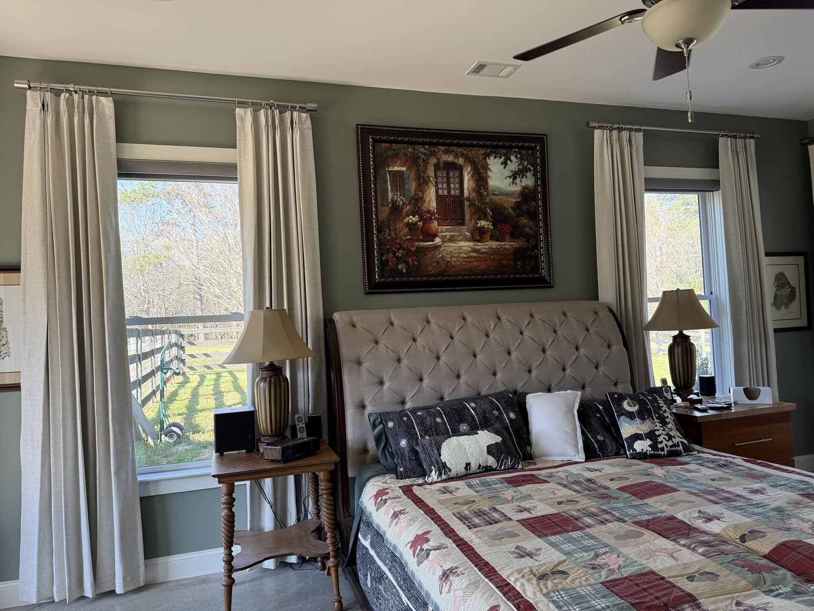 Vision Home Natural Full Blackout Curtains Linen Blended Darkening Window Curtains 84 inch for Living Room Bedroom Thermal Insulated Pinch Pleat Drapes with Hooks 2 Panel 40