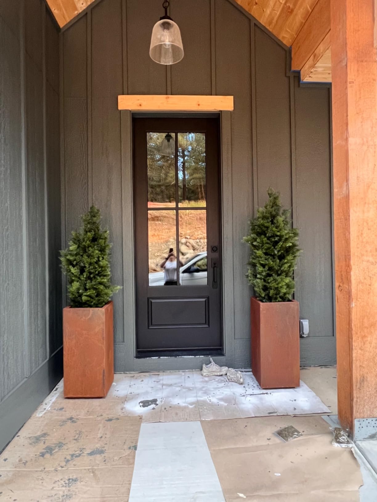 Veradek Corten Steel Series Pedestal Planter - Tall Corten Steel Planter for Outdoor Porch/Patio customer photo 2