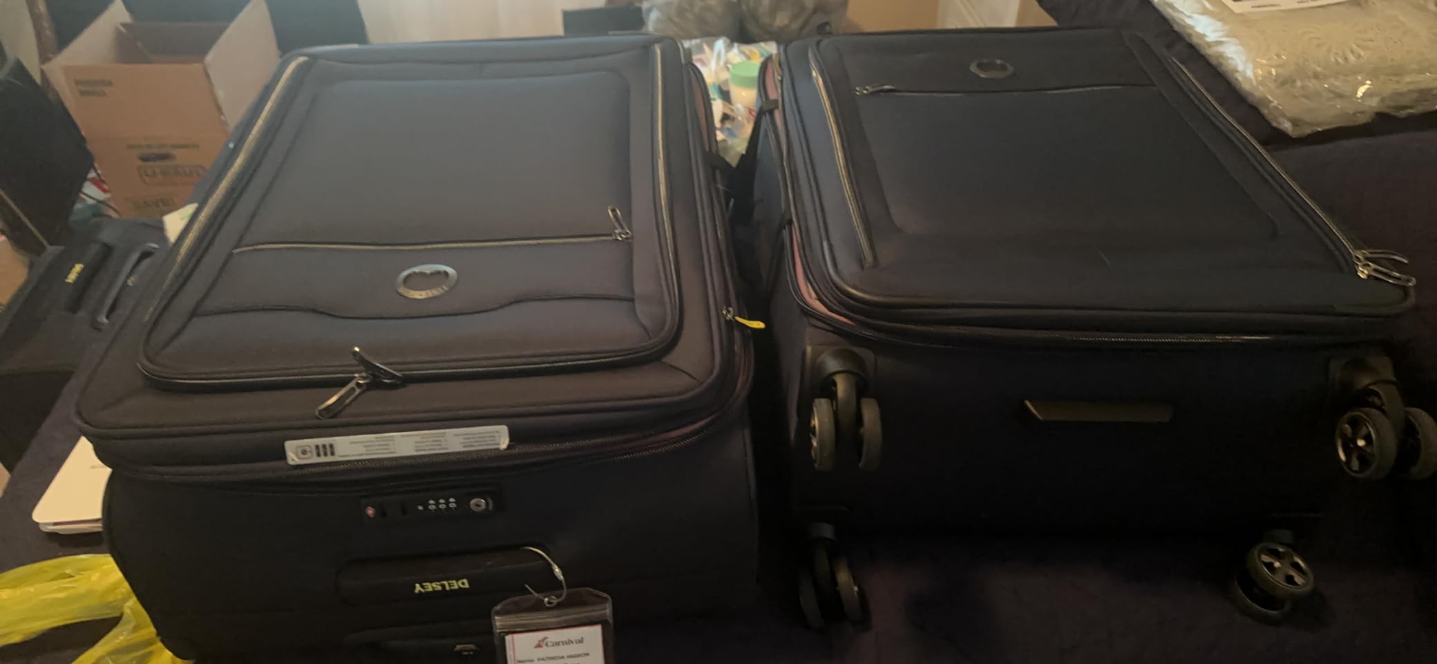 DELSEY PARIS Helium DLX Softside Expandable Luggage with Spinner Wheels, Navy Blue, 3 Piece Set (20/25/29) customer photo 1