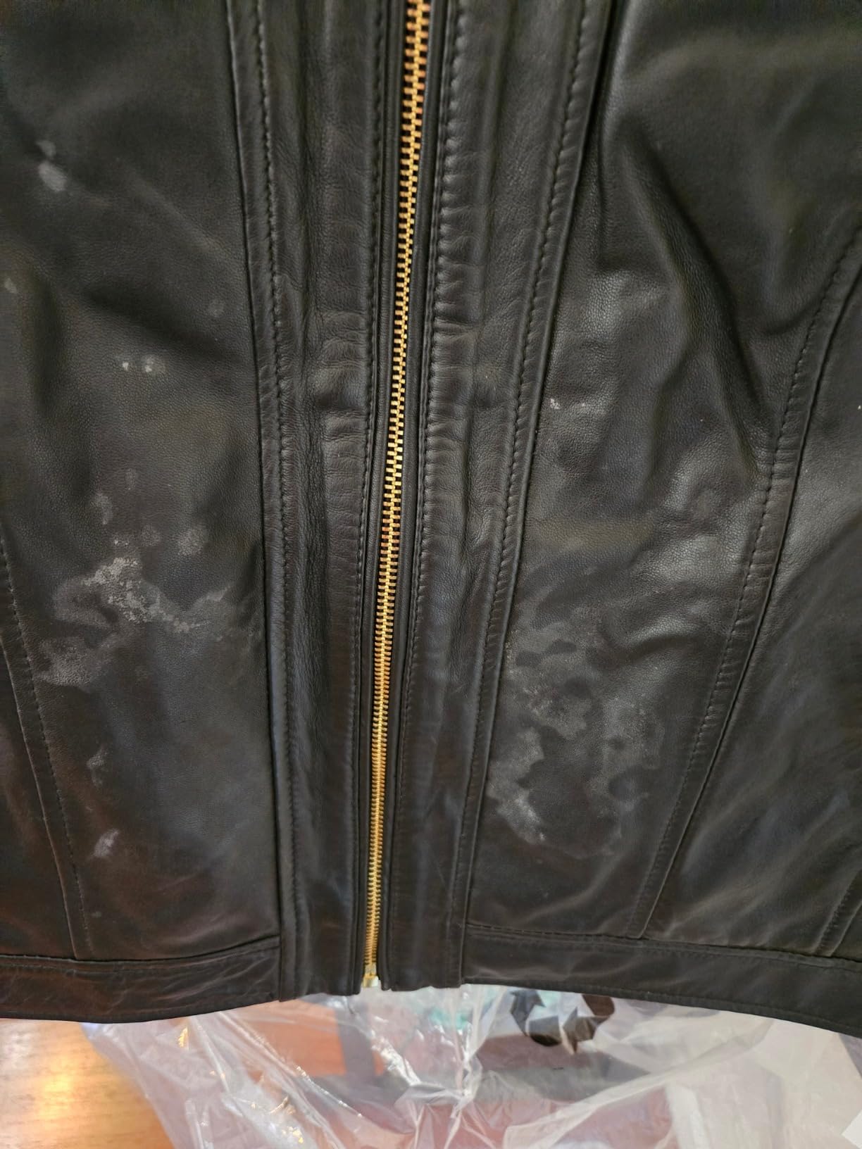 Cole Haan Women's Zip Front Fully Lined Leather Coat customer photo 2