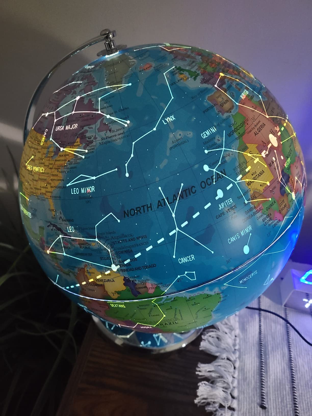 Illuminated World Globe with Stand, 13