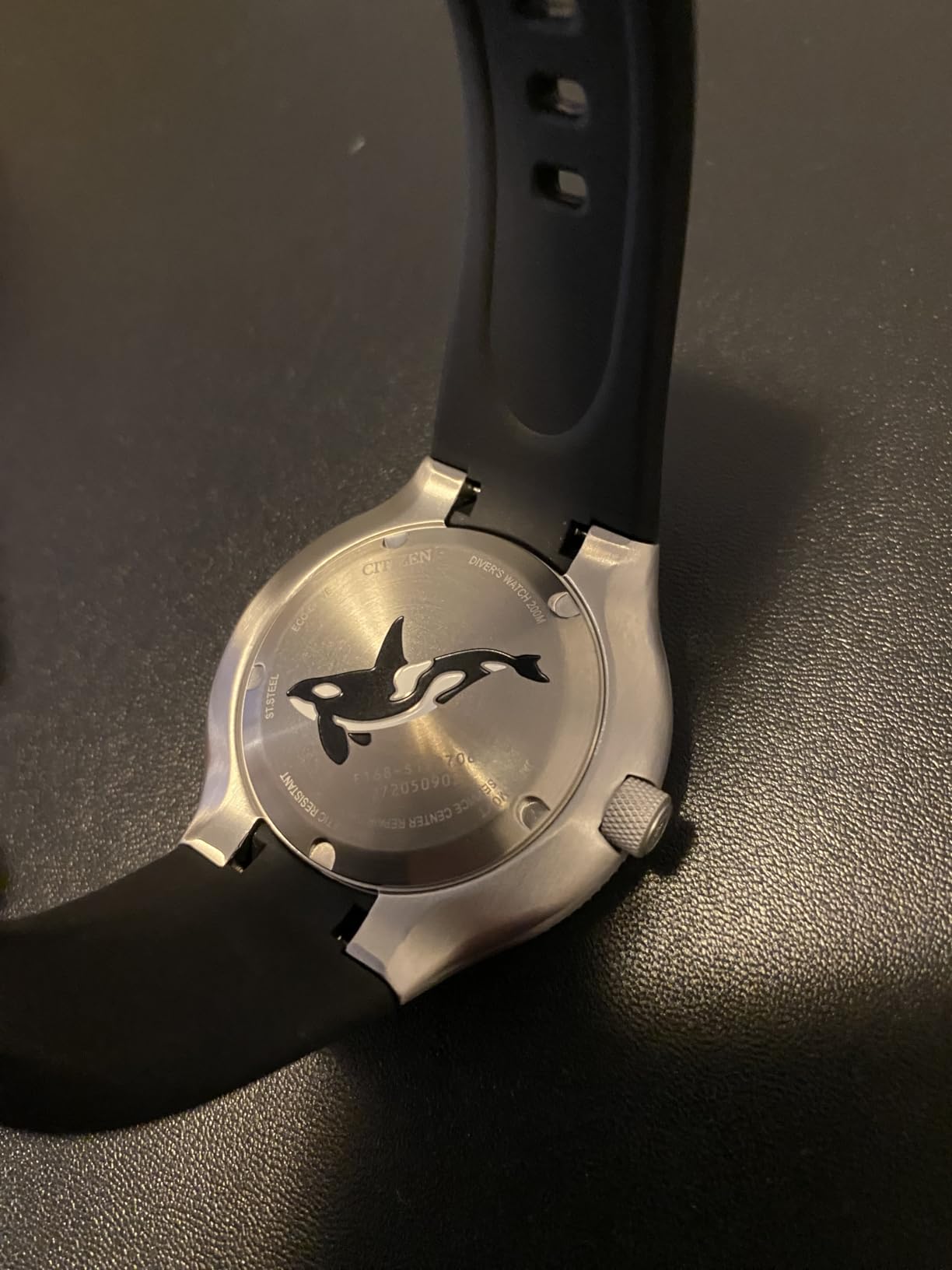 Citizen Promaster Dive Eco Drive Orca Watch, Stainless Steel Case, Black Polyurethane Strap, 3 Hand, ISO Compliant (Model: BN0230-04E) customer photo 2