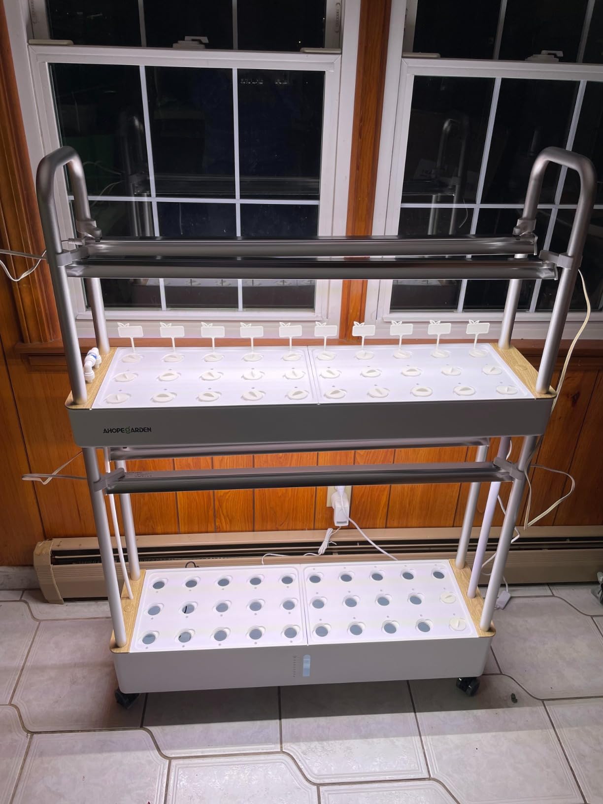 Ahopegarden Indoor Garden Hydroponics Growing System Kit: 60 Pods Indoor Herb Garden with LED Grow Light - Plant Germination Kit, 32L Large Capacity Hydroponic Tower for Vegetables Fruits Flowers customer photo 1