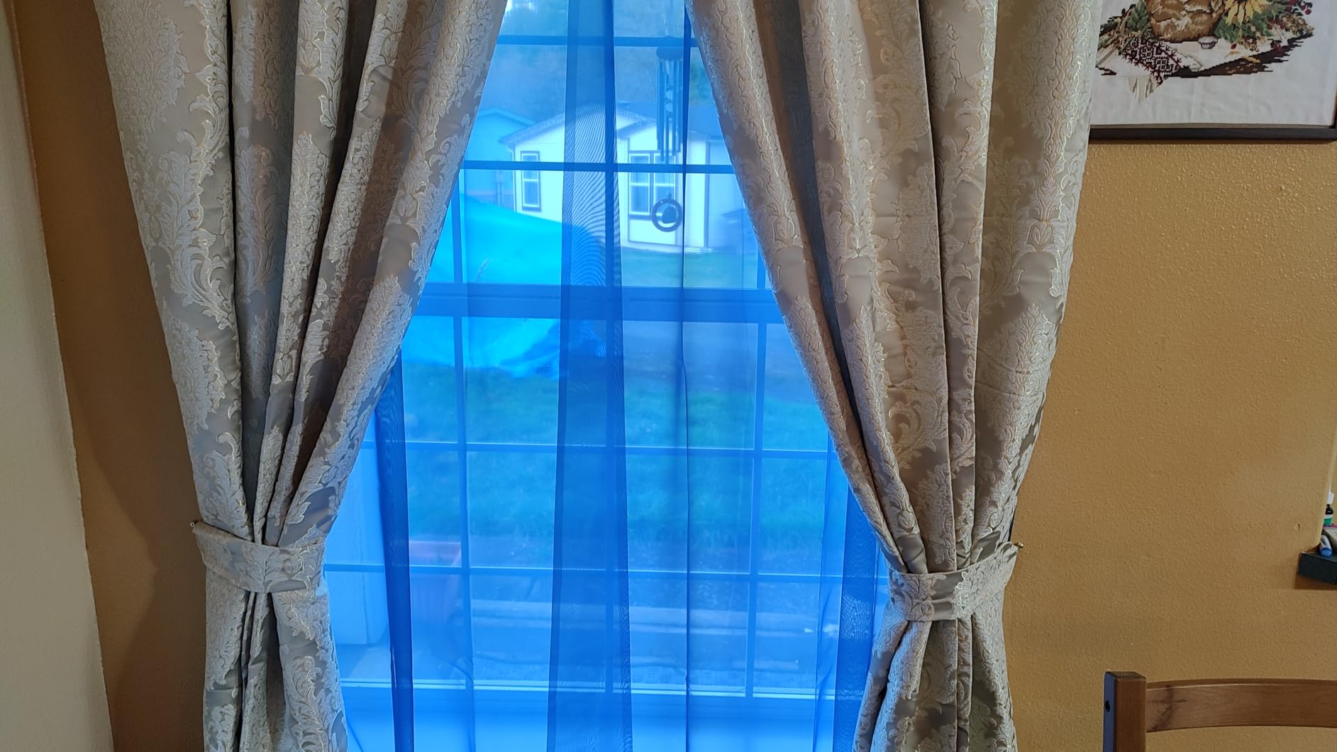 Loom and Mill Luxury Jacquard Curtains for Bedroom, Classic Antique Lined Damask Curtains 2 Panels with Tiebacks, Bronze Gold Window Curtain for Living Room Holiday Banquet Decor customer photo 1