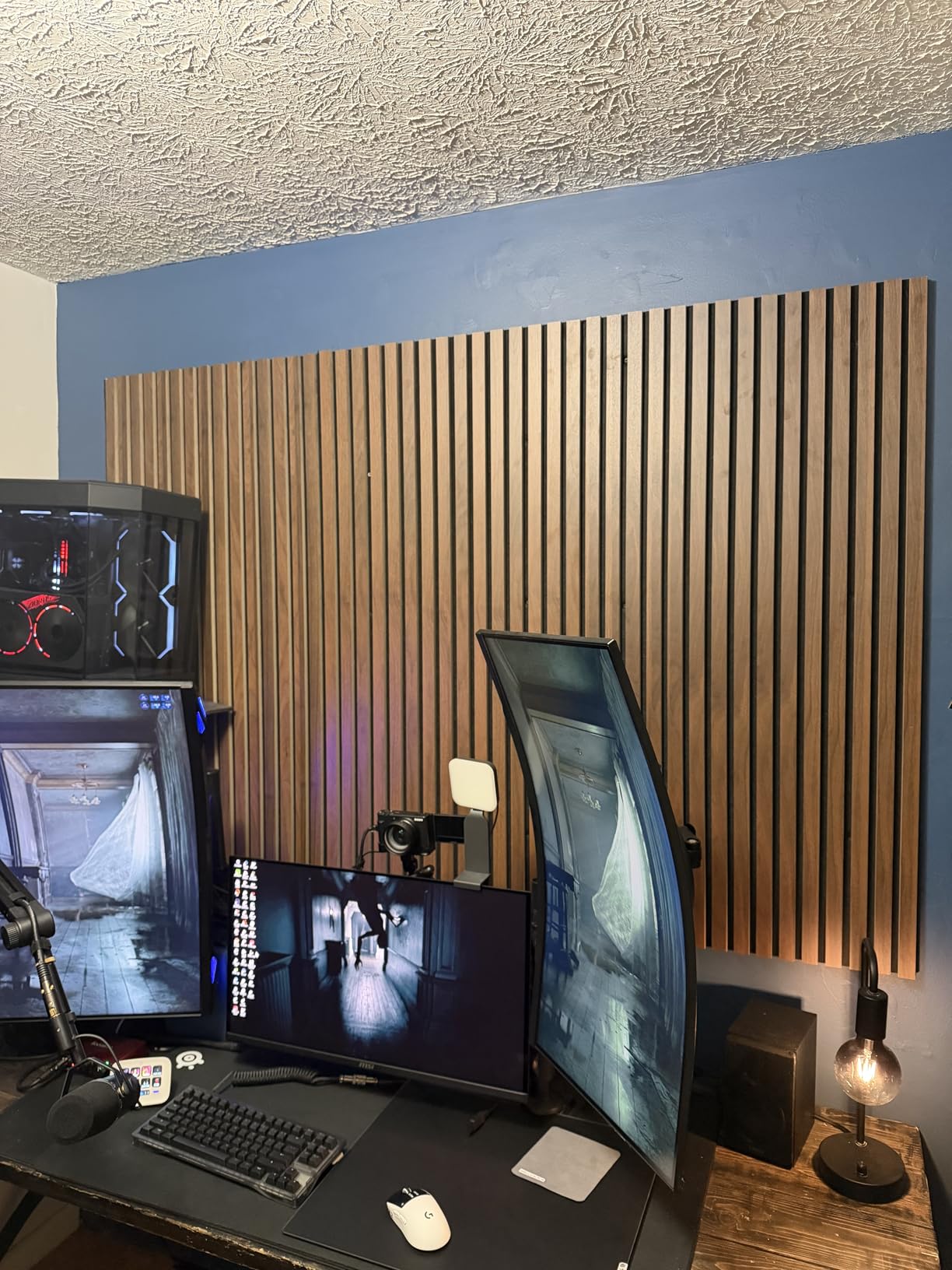 Art3d 2 Wood Slat Acoustic Panels for Wall and Ceiling - 3D Fluted Sound Absorbing Panel with Wood Finish - Walnut customer photo 2