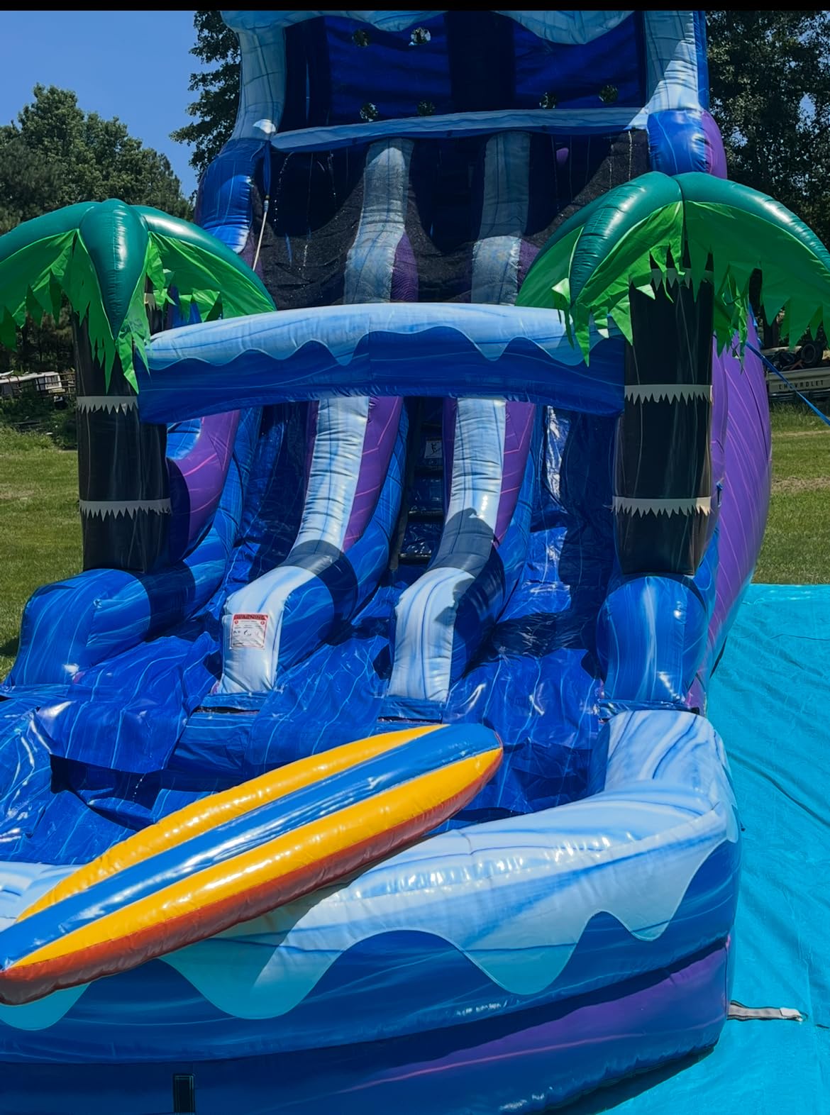 XJUMP 17ft Surf Beach Inflatable Water Slide with Pool-10' x 27' Dual Lane, 15oz Commercial Grade PVC Vinyl, Reinforced Strength Wet/Dry Jumper, Front-Load Entry for Easy Supervision, Includes Blower customer photo 1