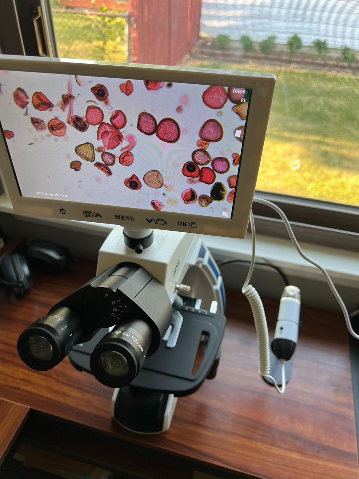 HSL Trinocular Compound Microscope for Adults Professional, 9 inch LCD Digital Microscope kit, Electron microscopes Light, Biological Microscope LAB with Screen customer photo 1