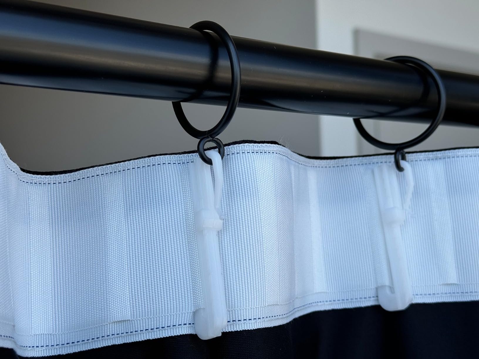 Fcosie Home Theater Curtains Flat Hooks, Extra Wide Velvet Drapes, Blackout Room Darkening Thermal Insulated Drapery for Home Moive Theater Room, 1 PC, 100W x96 L, Black, No Liner customer photo 2