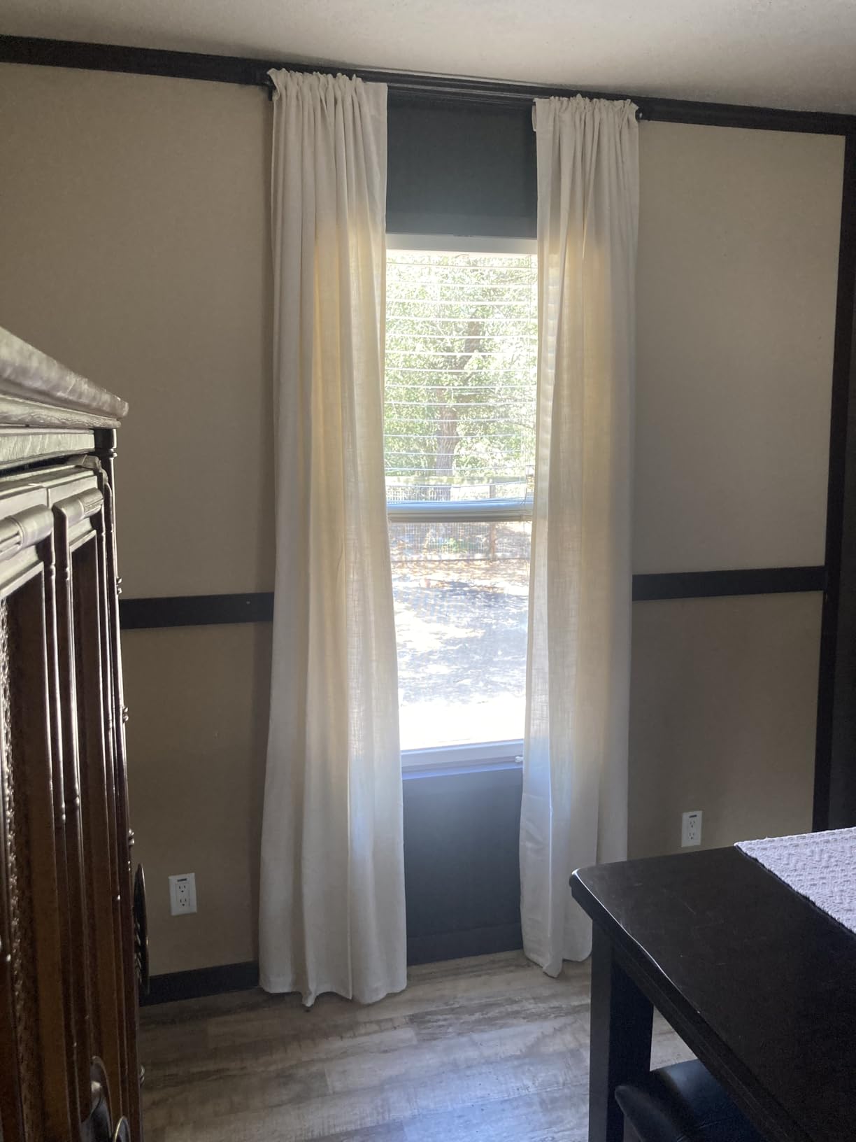 Joydeco Linen Curtains 96 inch Length 2 Panel Set, Light Filtering Curtain for Living Room Bedroom, 52 inch Wide Drapes with Rod Pocket Back Tab (96