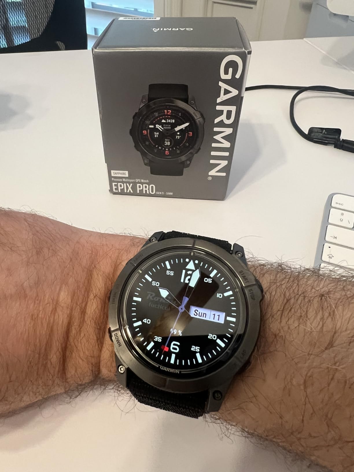 Garmin epix Pro (Gen 2) Sapphire Edition, 42mm, High Performance Smartwatch, Advanced Training Technology, Built-in Flashlight, Light Sand customer photo 1