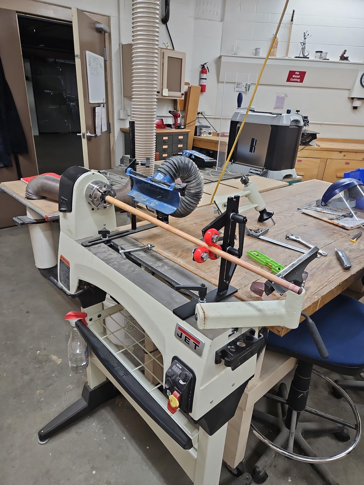 Wood Lathe Steady Rest, JAZORR L Shape Woodworking Steady Rest, Lathe Tool Rest with Three Metal Fixing Wheels customer photo 2