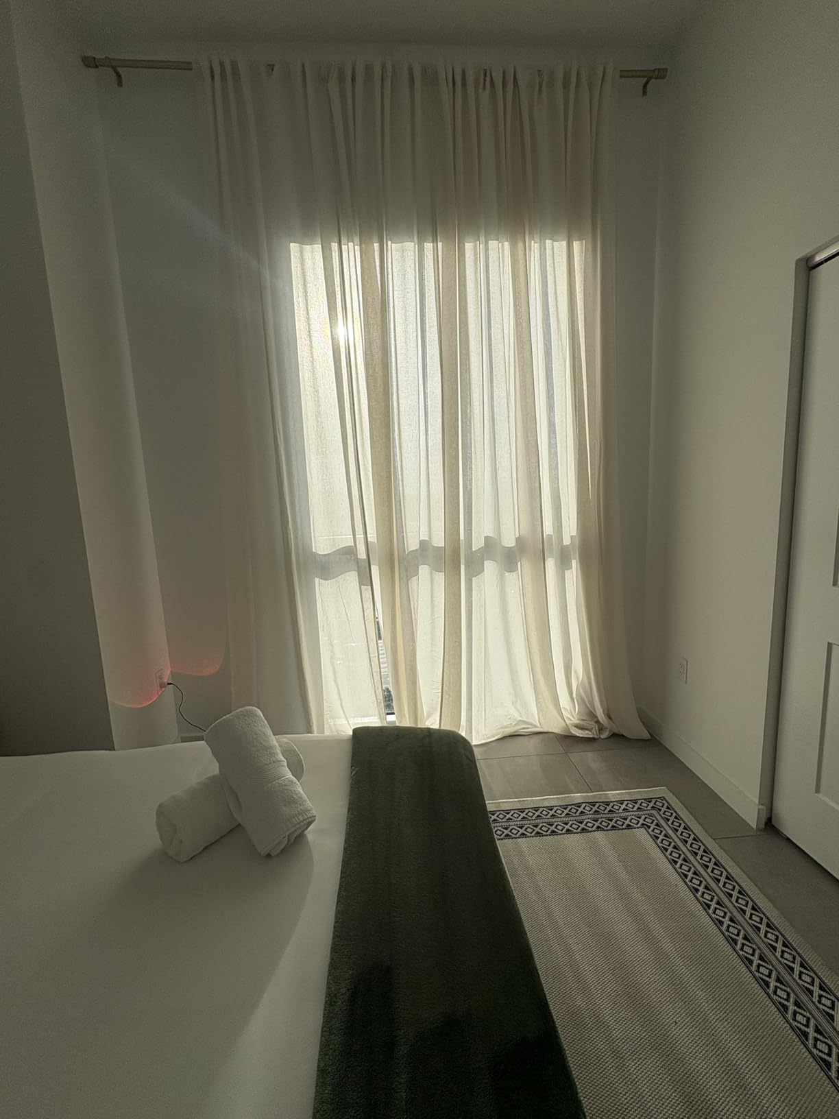 jinchan Linen Blend Curtains for Living Room 84 Inches Length 2 Panels Natural Window Treatment for Sliding Glass Doors, Farmhouse 50 Inches Wide Drapes Rod Pocket Back Tab (50W x 84L, Ecru) customer photo 1