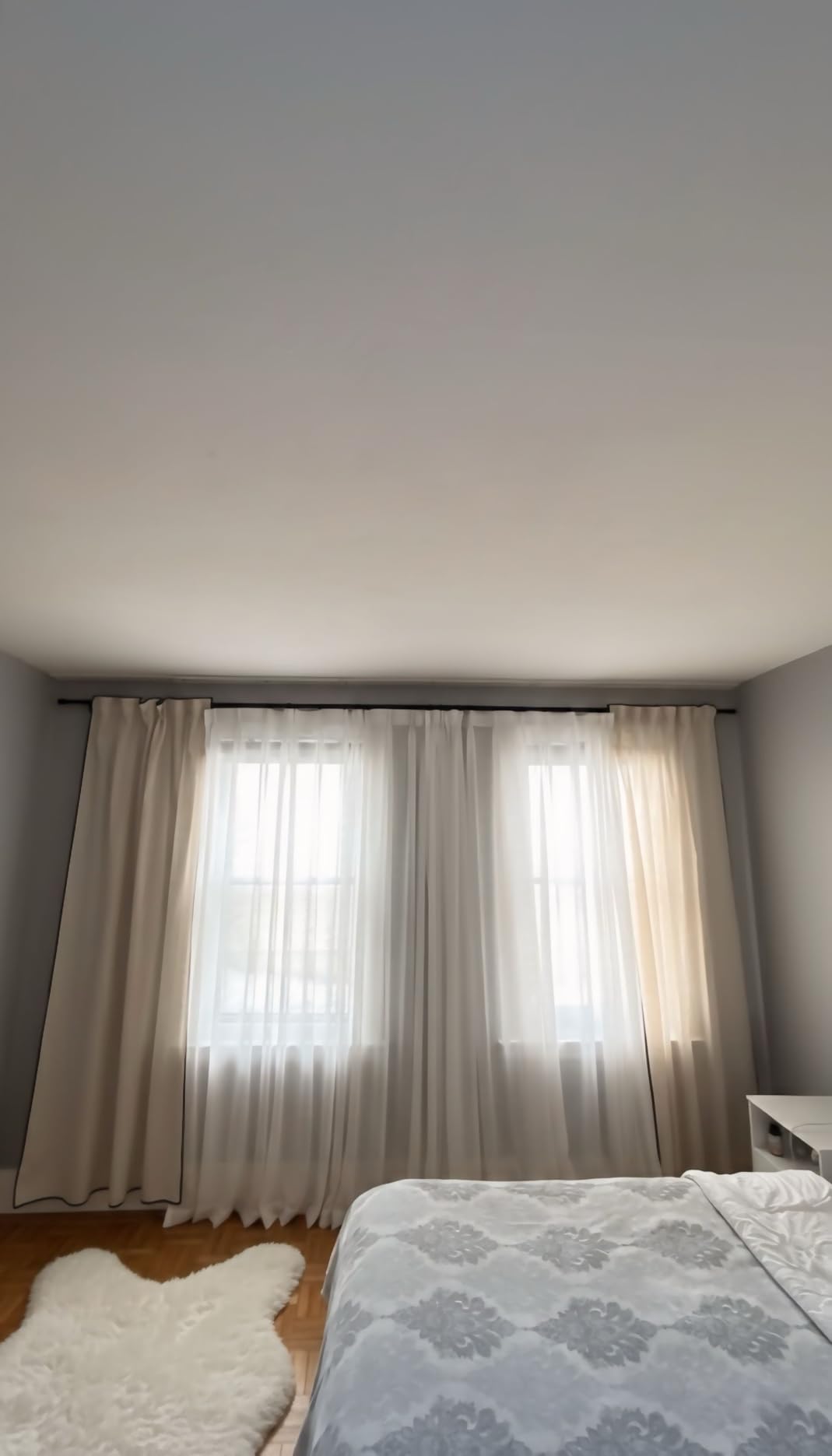 jinchan Linen Blend Curtains for Living Room 84 Inches Length 2 Panels Natural Window Treatment for Sliding Glass Doors, Farmhouse 50 Inches Wide Drapes Rod Pocket Back Tab (50W x 84L, Ecru) customer photo 2