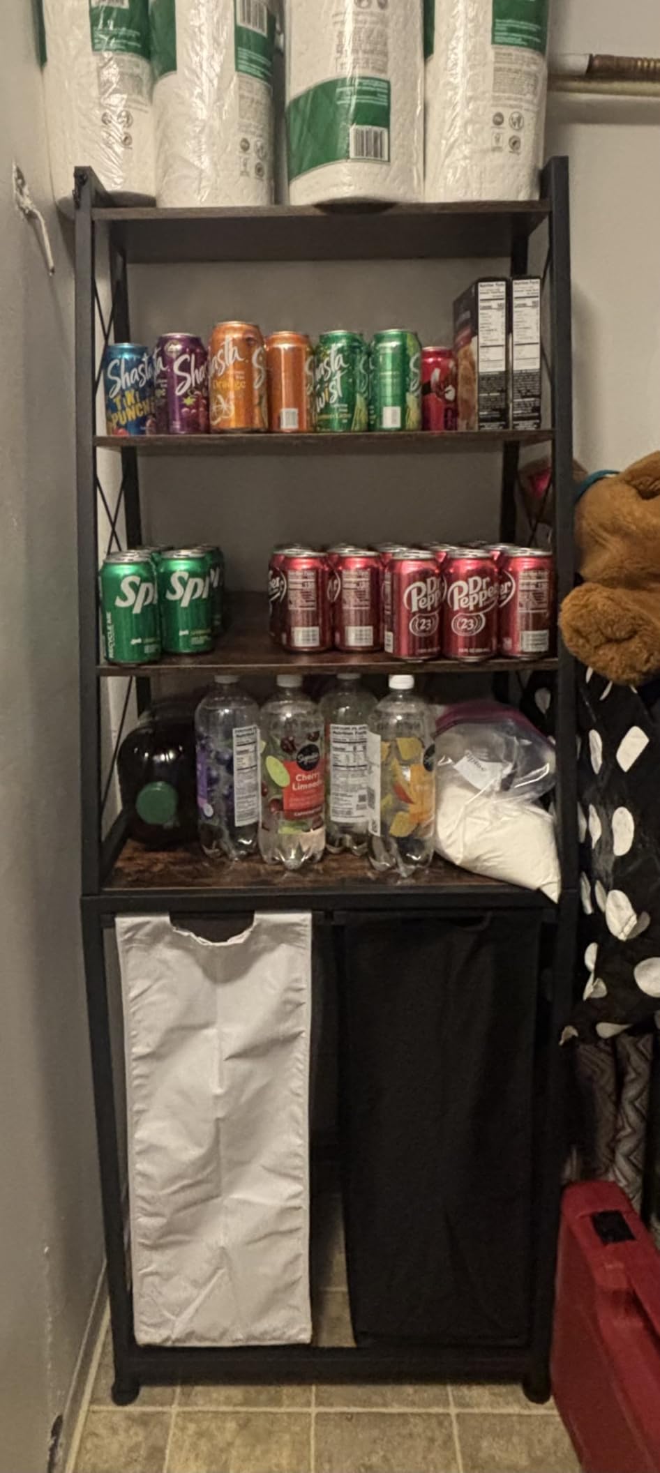 Laundry Basket, 3 Section Laundry Hamper with 4 Tiers Shelf, Pull-Out and Removable Laundry Bags, Large 3 x 15.87 Gallons customer photo 2