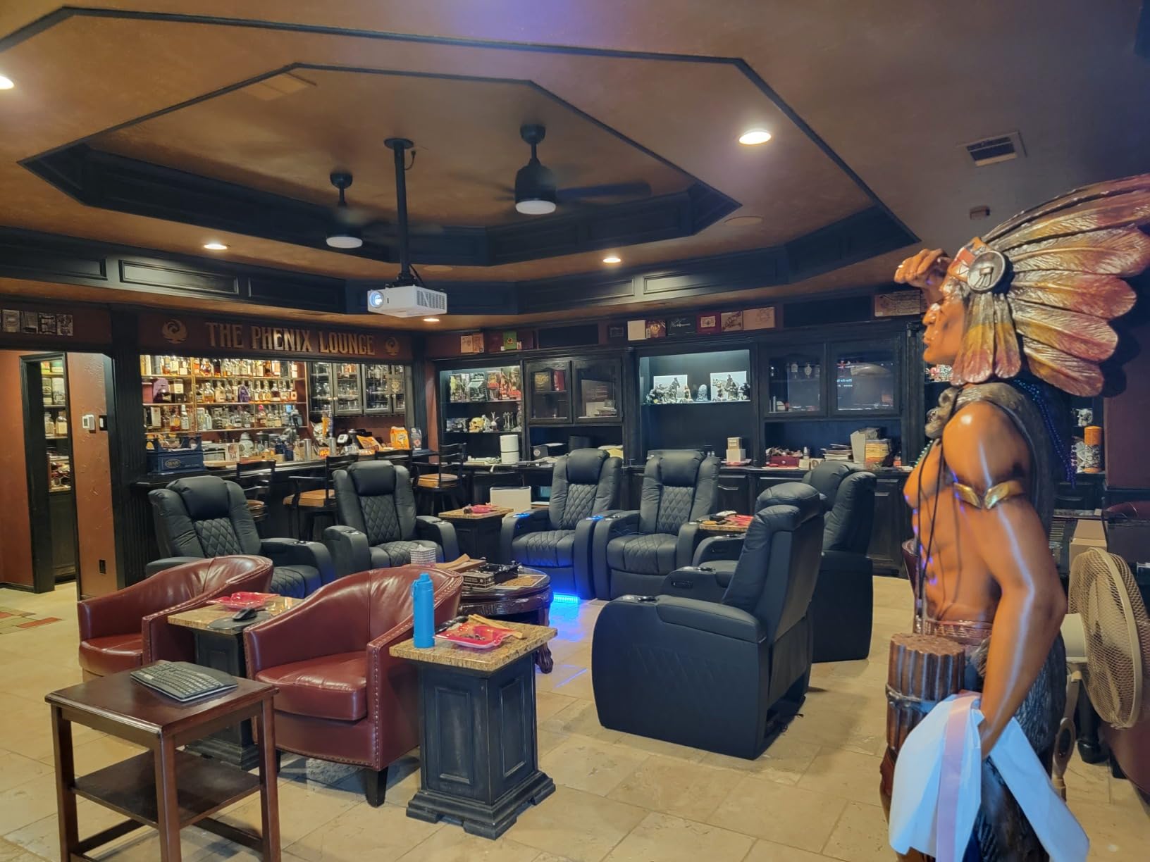 Weilianda Home Theater Seating Top Grain Leather Zero Gravity Recliner Chair Power Headrest Recline Movie Seat Gaming 7 Colors Mood Light Sofa with Tray Table USB Charge Row of 3 Black customer photo 1