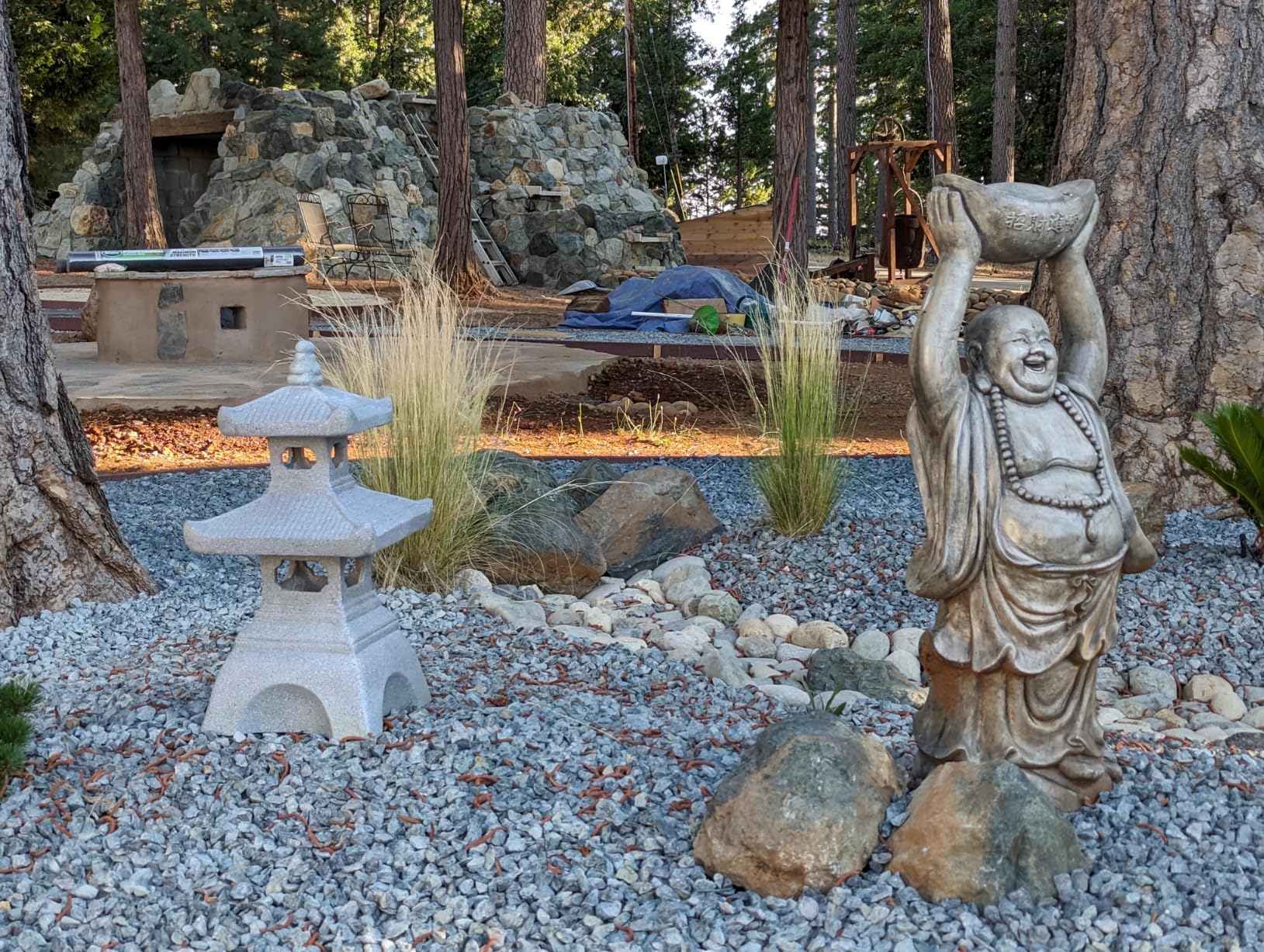Galt International 2 Tier Pagoda Garden Statue LED Solar Powered Light 26